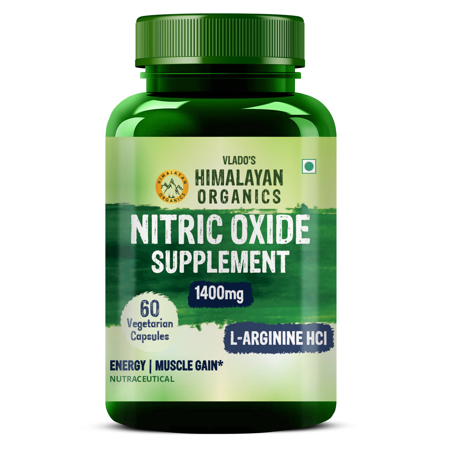     			Vlado's Himalayan Organics Nitric Oxide Supplement with L- Arginine HCL 1400mg/Serve 60 Caps