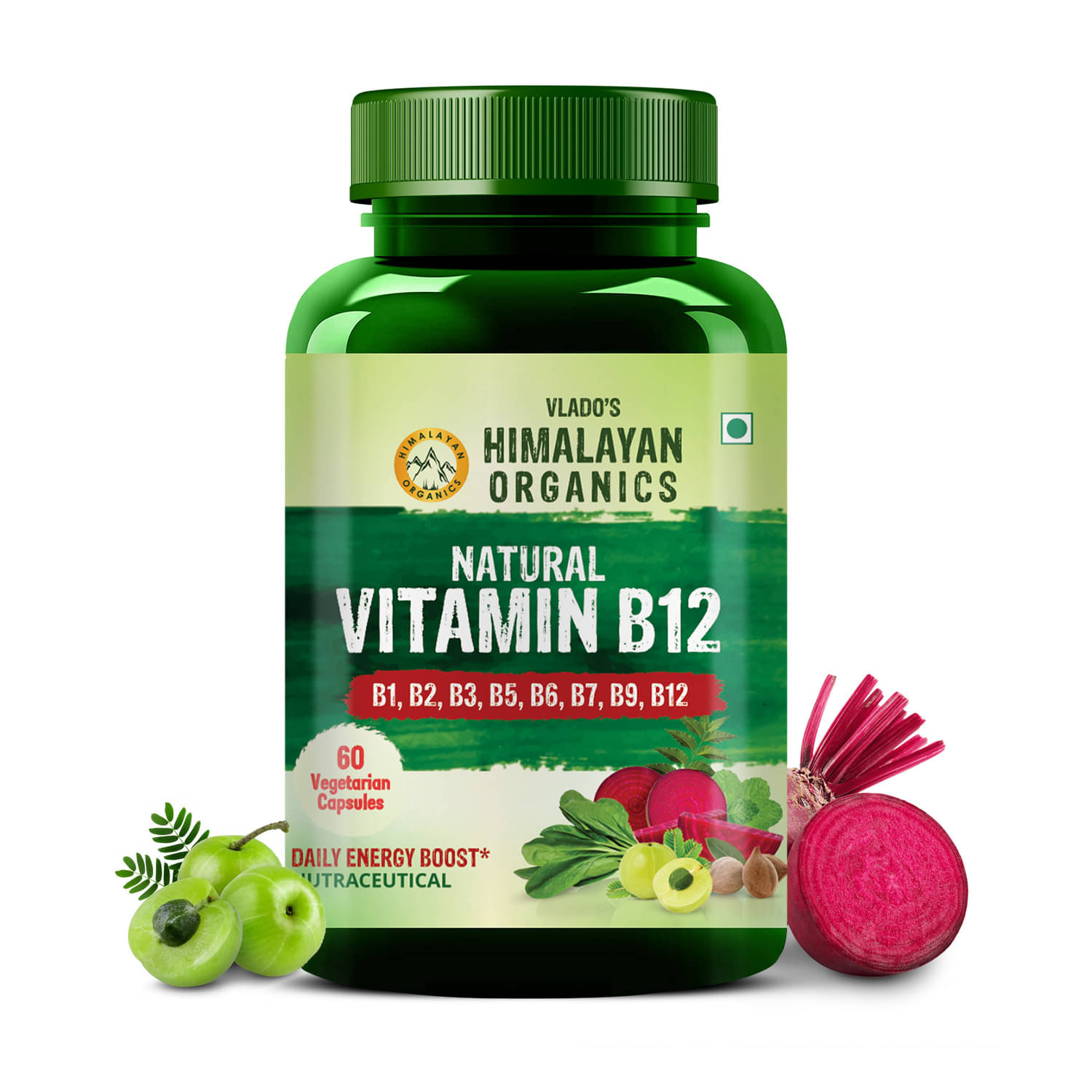     			Vlado's Himalayan Organics Veg Capsule Natural Vitamin B12 Natural 60 No.s