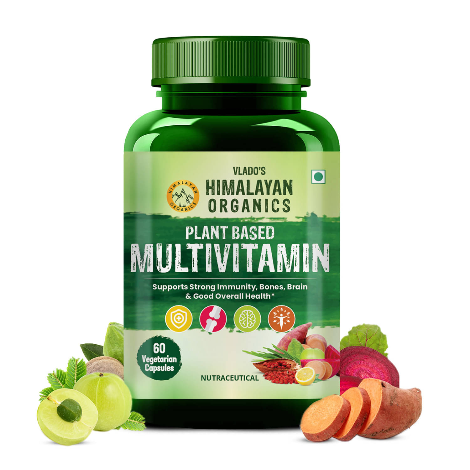 Vlado's Himalayan Organics Plant Based Multivitamin with 60+ Extracts- 60 etarianNo.s Vlado's Himalayan Organics Plant Based Multivitamin with 60+ Extracts- 60 etarianNo.s
