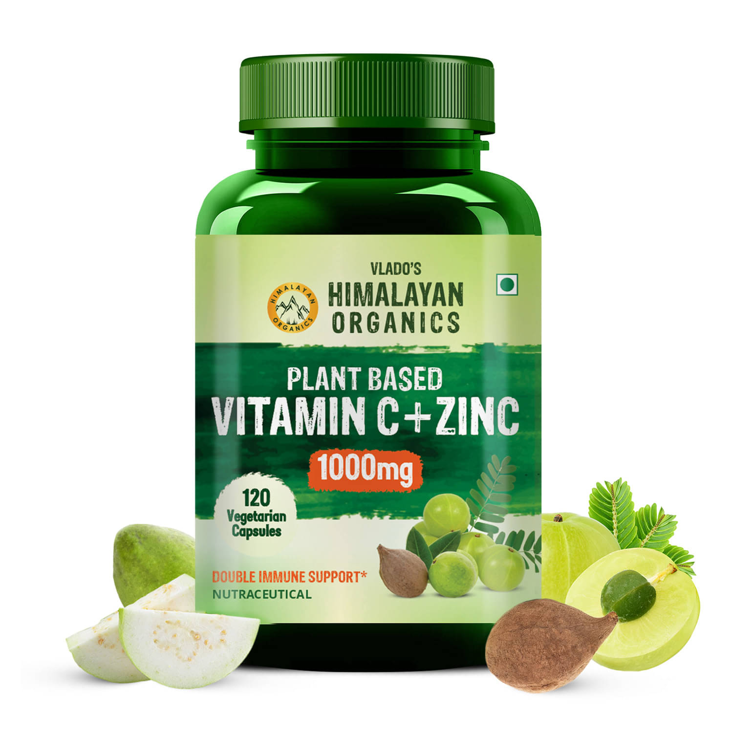Vlado's Himalayan Organics Plant Based Vitamin C with Zinc - 120 No.s     			Vlado's Himalayan Organics Plant Based Vitamin C with Zinc - 120 No.s