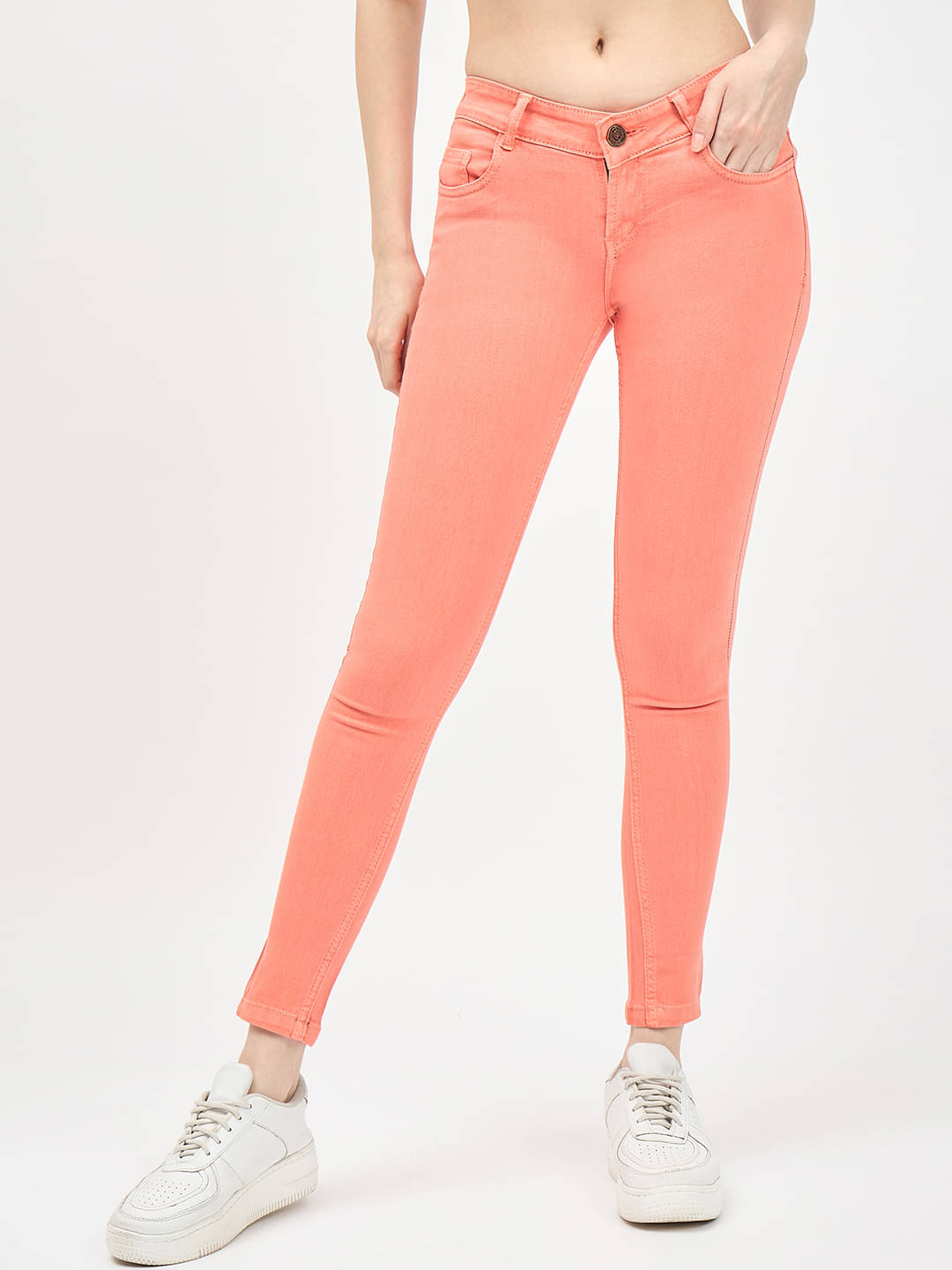     			novio - Peach Cotton Slim Fit Women's Jeans ( Pack of 1 )