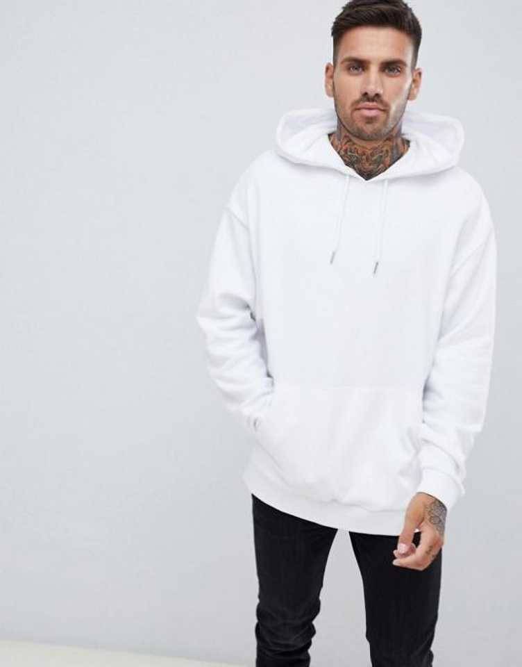 ACENTEO Fleece Hooded Men's Sweatshirt - White ( Pack of 1 ) ACENTEO Fleece Hooded Men's Sweatshirt - White ( Pack of 1 )