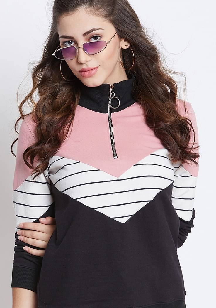 AUSTIN WOOD Women Fleece Sweatshirt ( Pink ) AUSTIN WOOD Women Fleece Sweatshirt ( Pink )