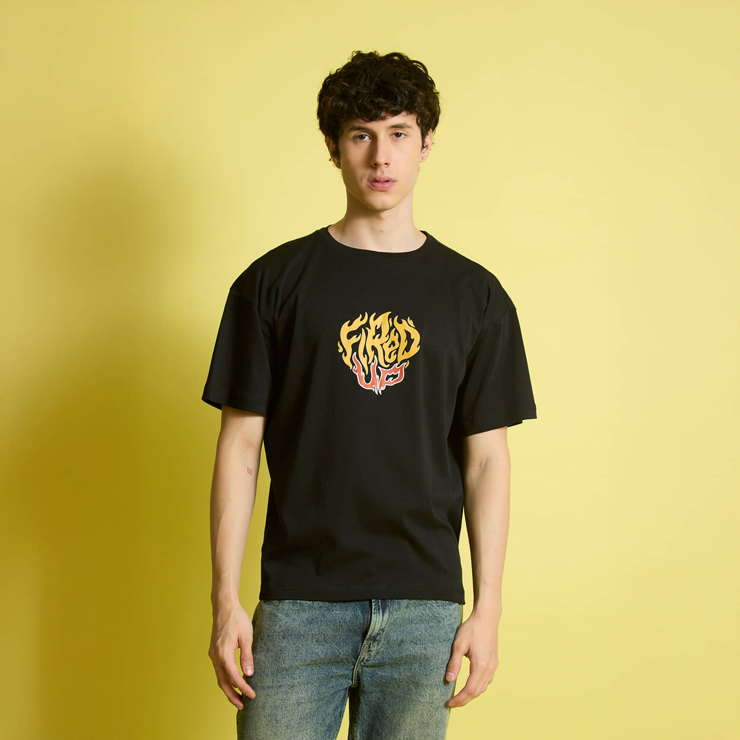     			Bene Kleed 100% Cotton Oversized Fit Printed Half Sleeves Men's Round T-Shirt - Black ( Pack of 1 )