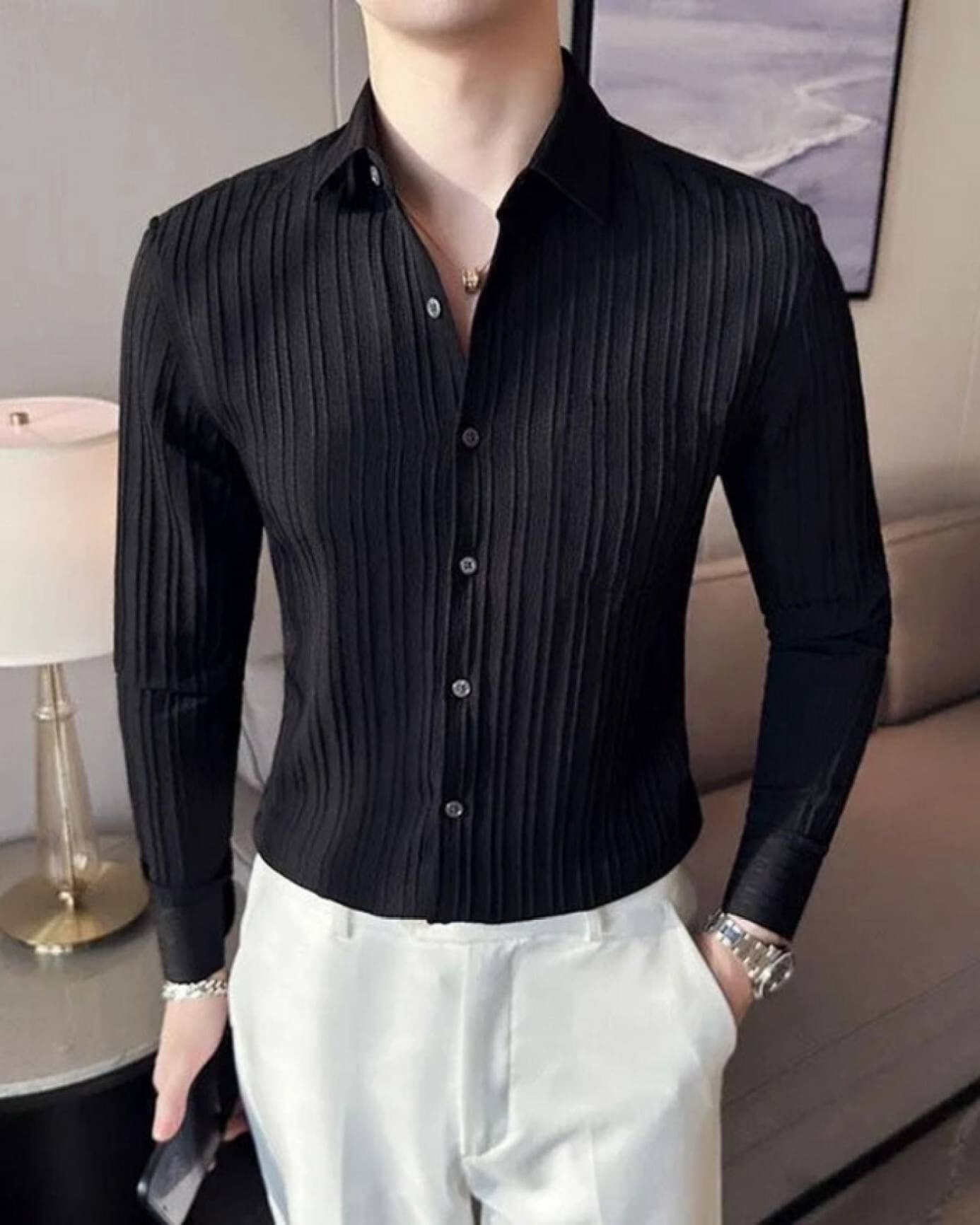     			Bluedove Poly Cotton Regular Fit Solids Full Sleeves Men's Casual Shirt - Black ( Pack of 1 )