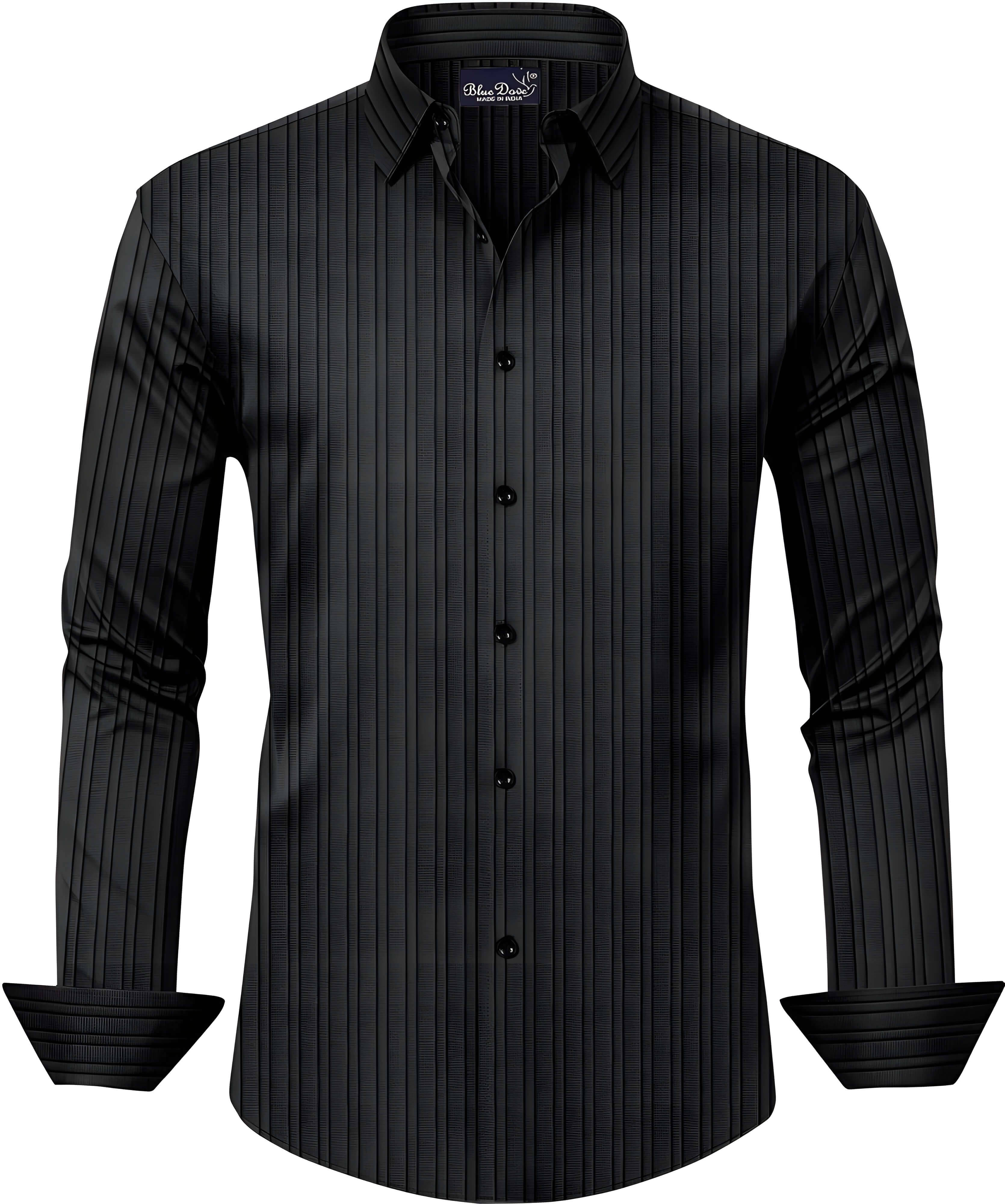     			Bluedove Poly Cotton Regular Fit Solids Full Sleeves Men's Casual Shirt - Black ( Pack of 1 )
