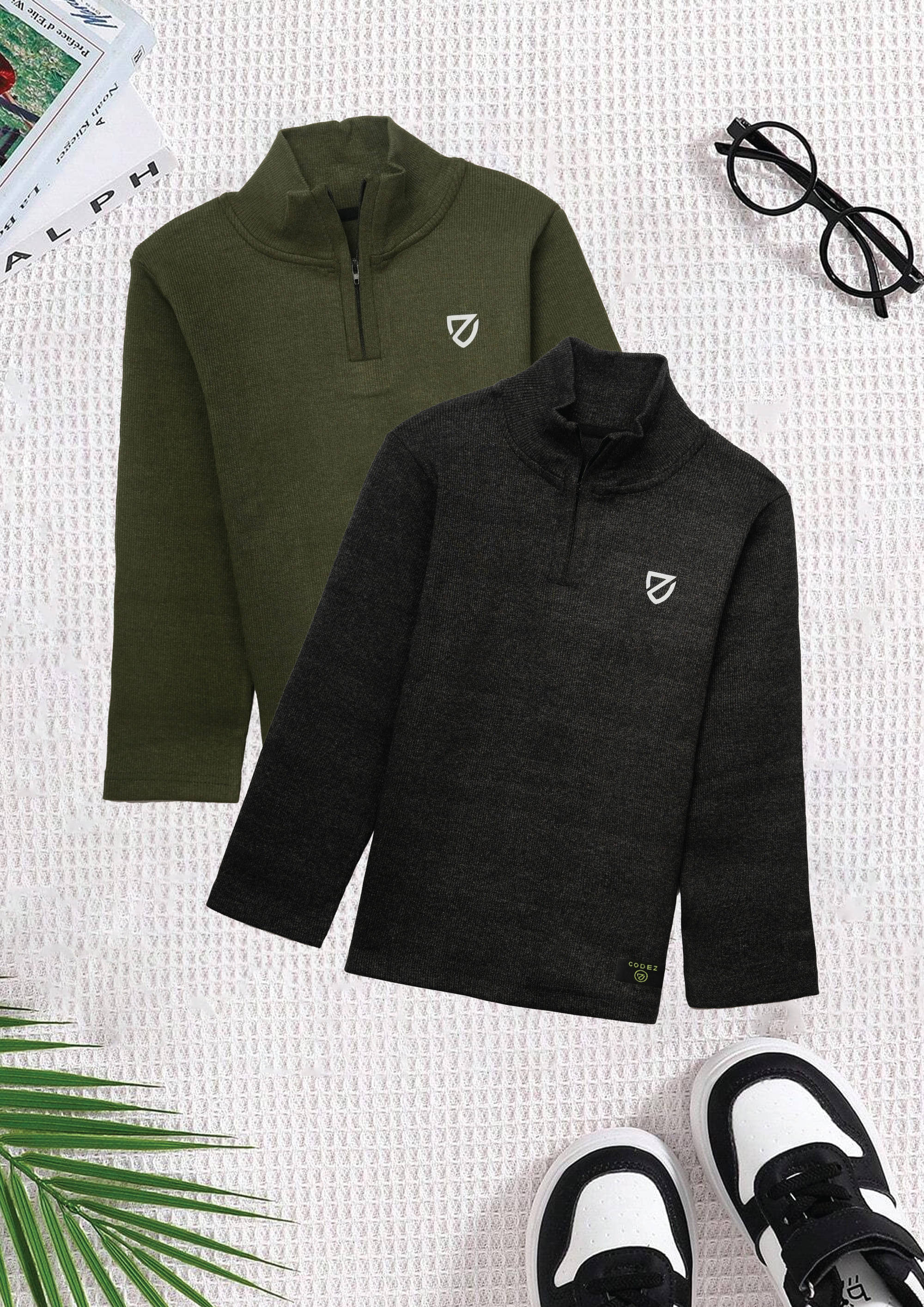     			CODEZ Pack of 2 Boys Cotton Blend Sweatshirt ( Multicolor 5 )