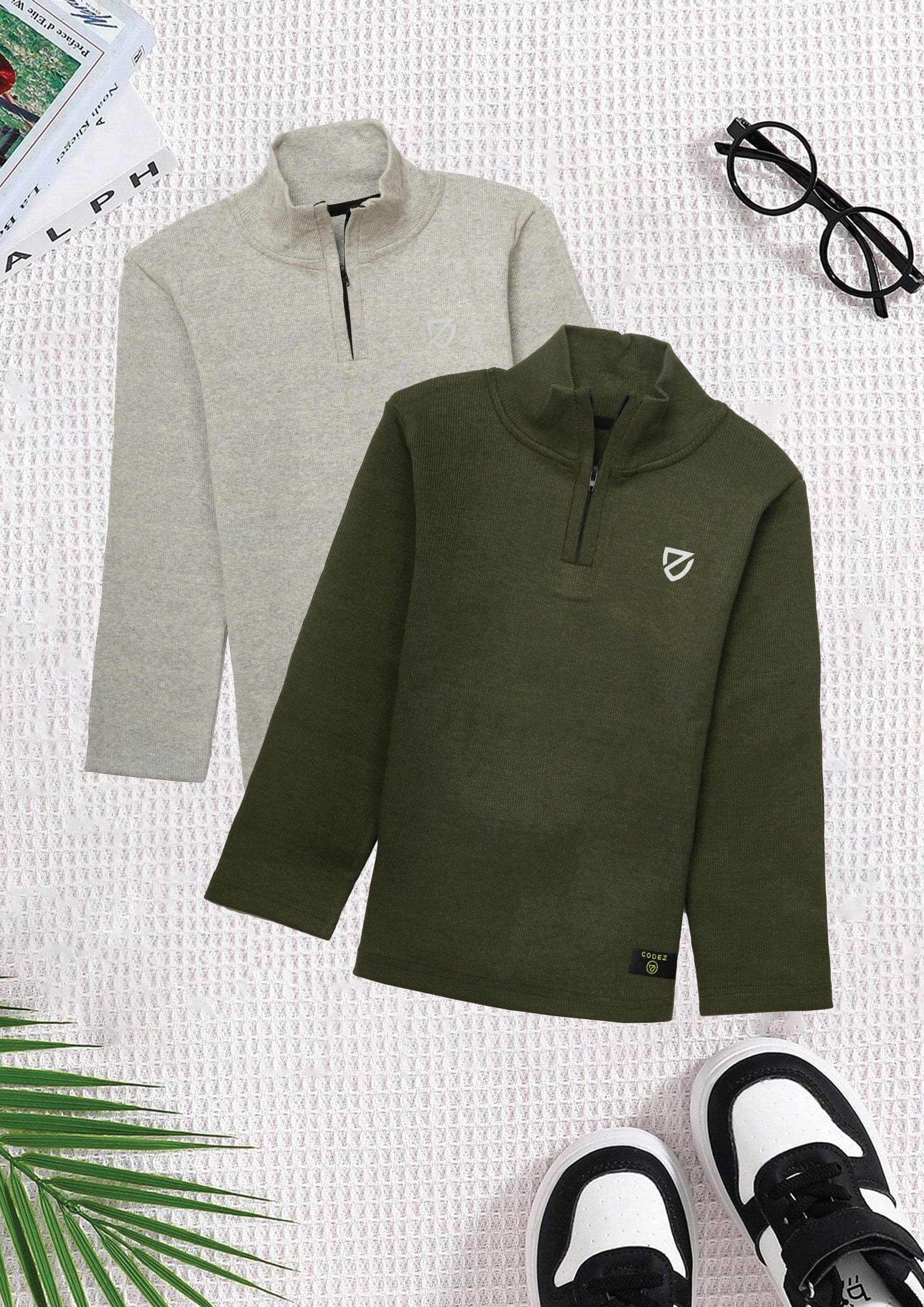     			CODEZ Pack of 2 Boys Cotton Blend Sweatshirt ( Multicolor 2 )