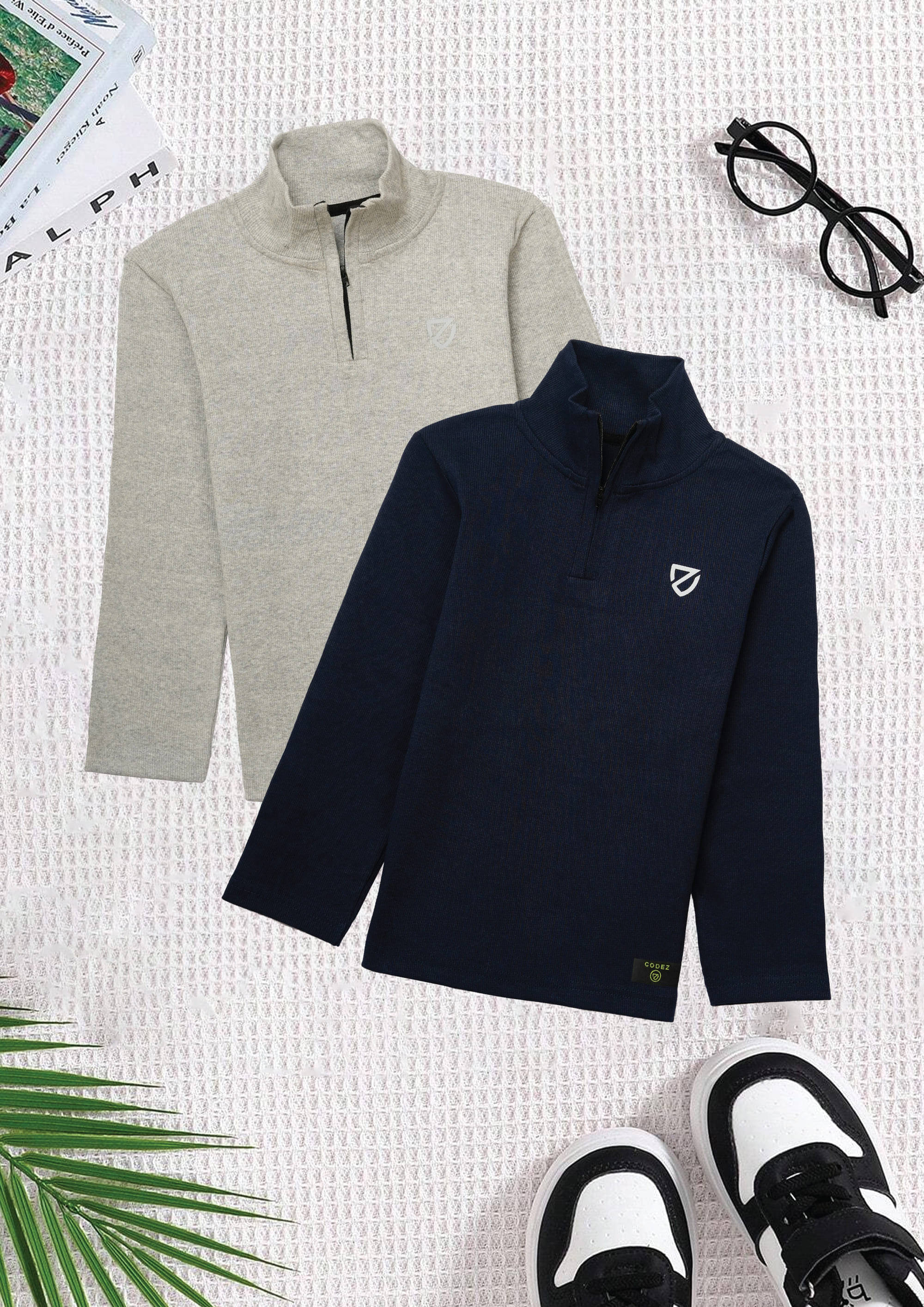     			CODEZ Pack of 2 Boys Cotton Blend Sweatshirt ( Multicolor 4 )