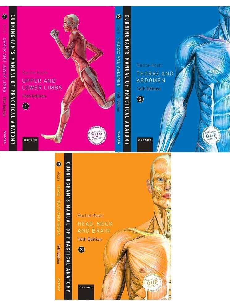 Cunningham's Manual of Practical Anatomy - Set of 3 Volumes - 16th Edition Paperback Cunningham's Manual of Practical Anatomy - Set of 3 Volumes - 16th Edition Paperback