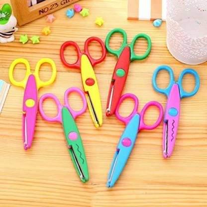     			Eclet Designer Shape Cutter Scissor Pack of 6 Different Design, Zig Zag Scissor for DIY Craft Work, Project Work, Border Making and Scrapbooking, Multicolor, Designer Shape Scissor Pack of  6