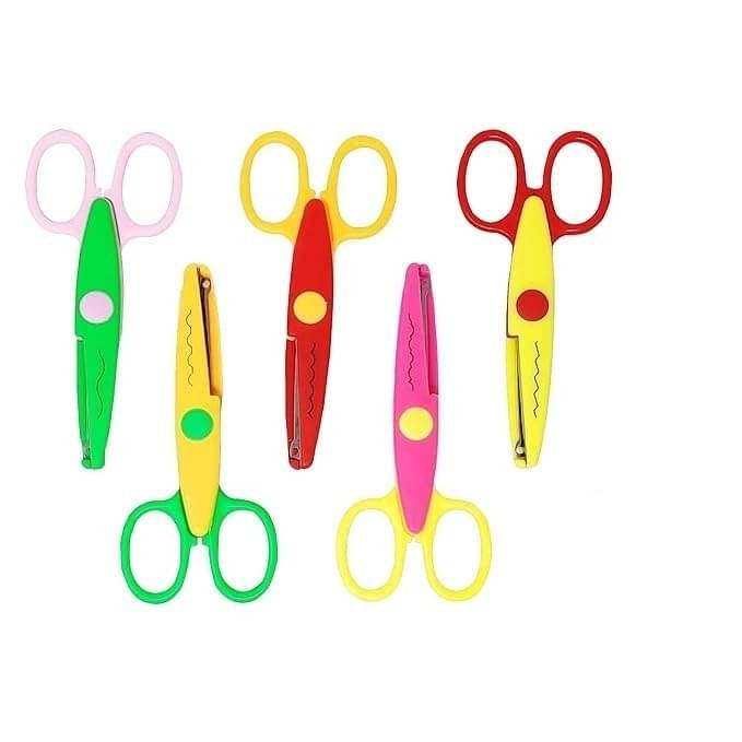     			Freedy Designer Shape Cutter Scissor Pack of 5 Different Design, Zig Zag Scissor for DIY Craft Work, Project Work, Border Making and Scrapbooking, Multicolor, Designer Shape Scissor Pack of 5(ee)