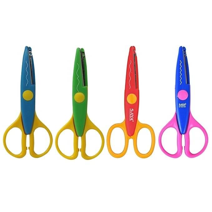     			Freedy Designer Shape Cutter Scissor Pack of 4 Different Design, Zig Zag Scissor for DIY Craft Work, Project Work, Border Making and Scrapbooking, Multicolor, Designer Shape Scissor Pack of 4