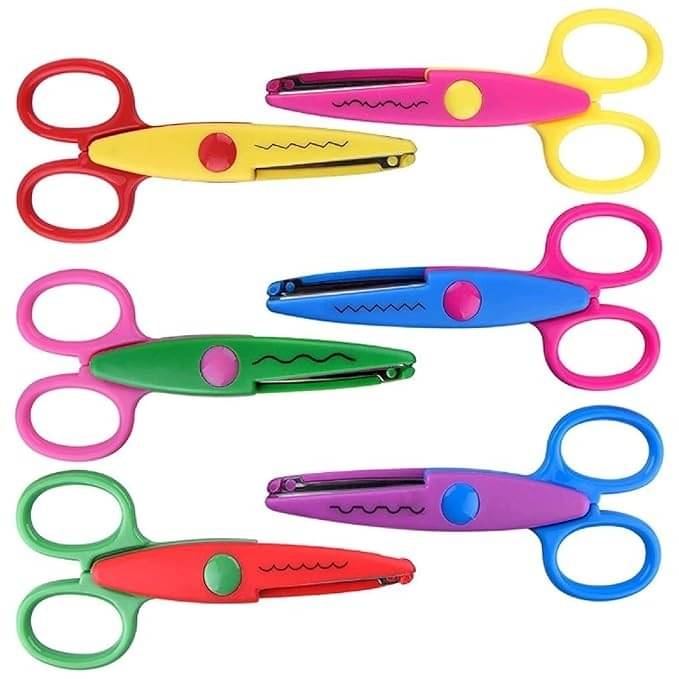     			Freedy Designer Shape Cutter Scissor Pack of 6 Different Design, Zig Zag Scissor for DIY Craft Work, Project Work, Border Making and Scrapbooking, Multicolor, Designer Shape Scissor Pack of 6(cc)