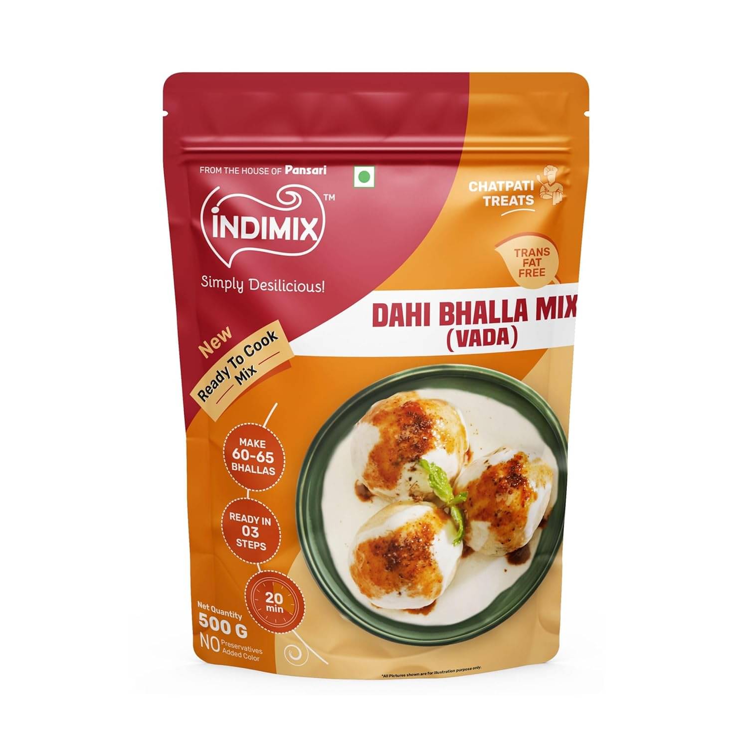 INDIMIX Ready to Cook Dahi Bhalla 500 gm INDIMIX Ready to Cook Dahi Bhalla 500 gm