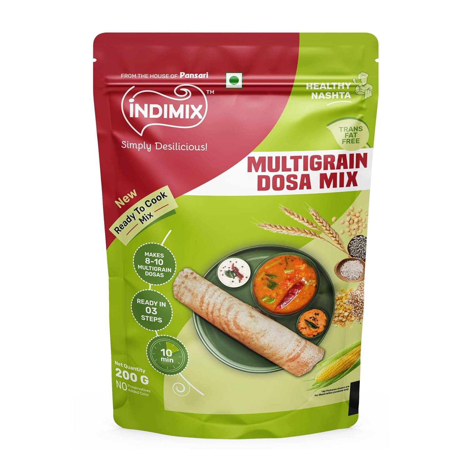 INDIMIX Ready-Cook MultigrainDosa 200 gm INDIMIX Ready-Cook MultigrainDosa 200 gm