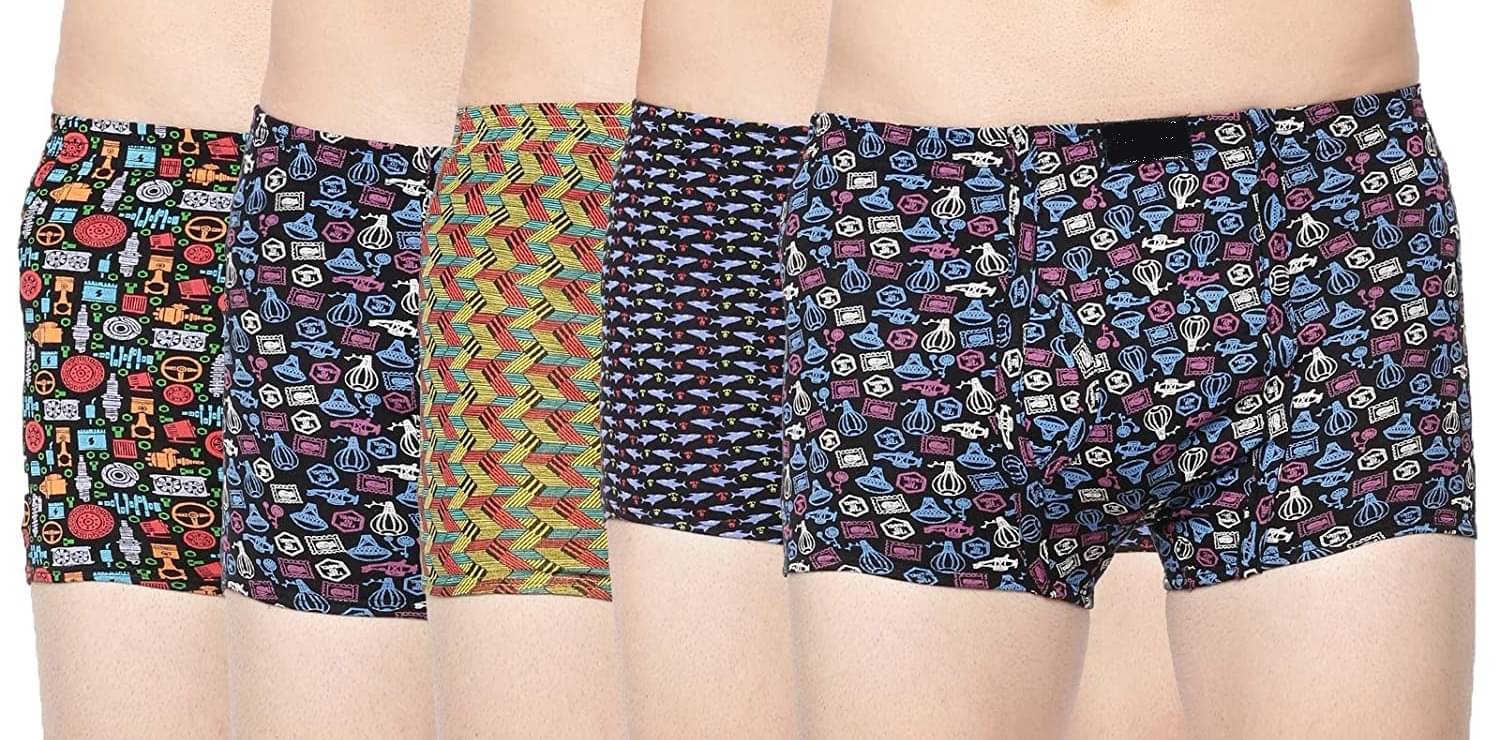     			INNERO Pack of 5 Cotton Trunks For Men's ( Multicolor )
