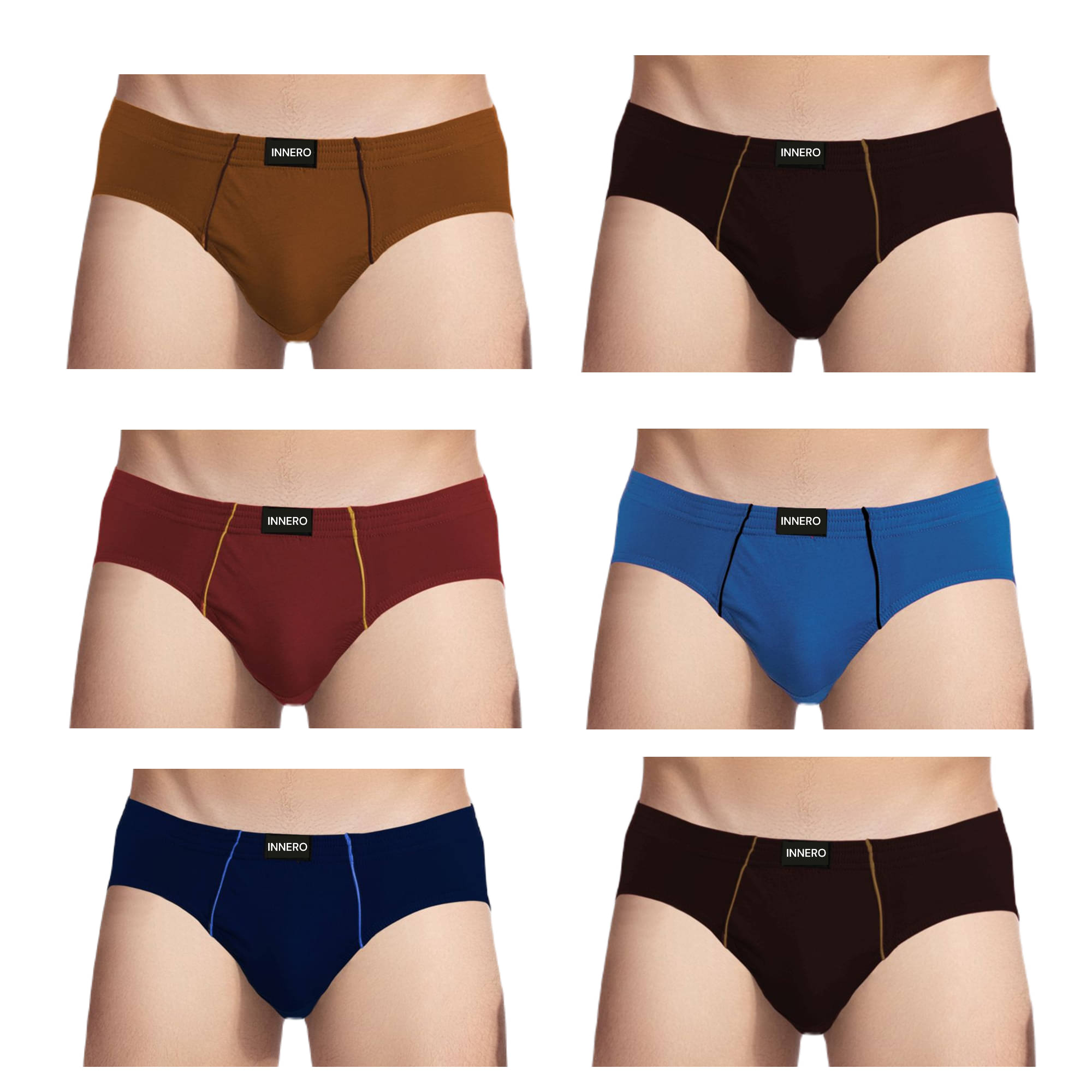     			INNERO Pack of 6 Cotton Briefs For Men's ( Multicolor )