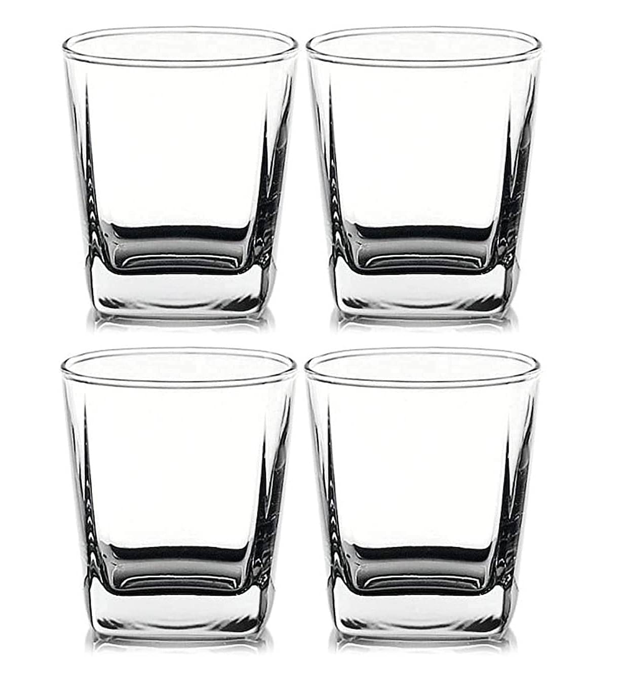 Indusbay 290ML Bar Glass Set Glass Whiskey Glasses 290 ml ( Pack of 4 ) Transparent Indusbay 290ML Bar Glass Set Glass Whiskey Glasses 290 ml ( Pack of 4 ) Transparent