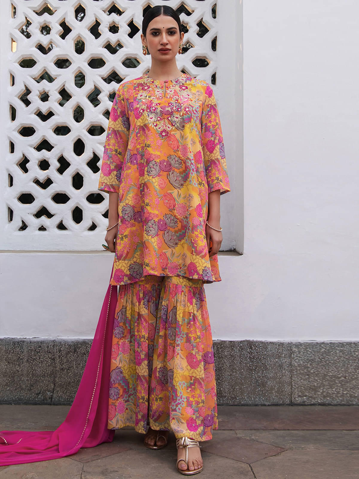 Janasya Georgette Printed Kurti With Pants Women's Stitched Salwar Suit - Multicolor ( Pack of 1 ) Janasya Georgette Printed Kurti With Pants Women's Stitched Salwar Suit - Multicolor ( Pack of 1 )