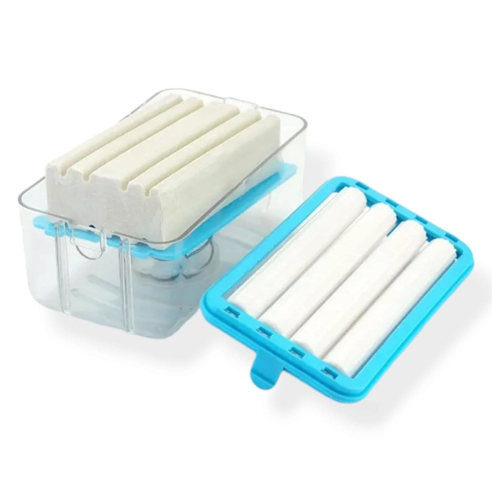     			NCMART 2-in-1 Portable Laundry Rolling Soap Box Soap Bar Box Dispenser with Rubber Roller Foaming Soap Saver with Drain Holes and Spring Travel Soap Holder (Pack of 1) (Multicolour)