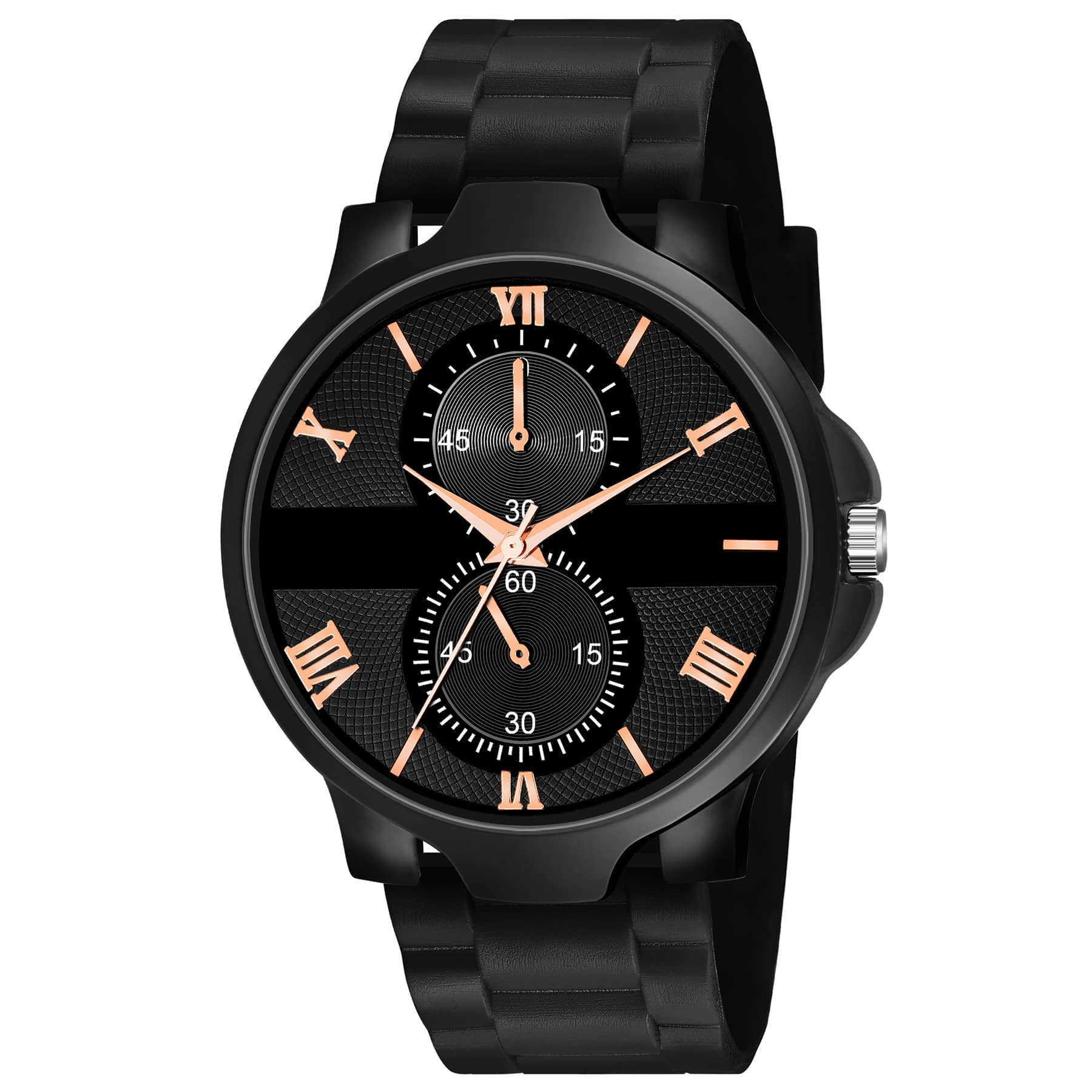 NiyatiNx Black Silicon Analog Men's Watch