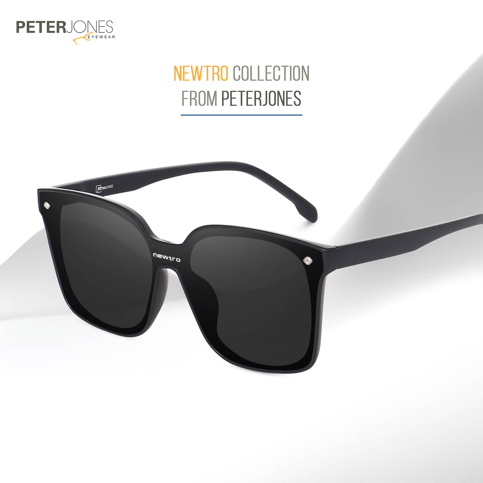     			Peter Jones Black Oversized Sunglasses ( Pack of 1 )