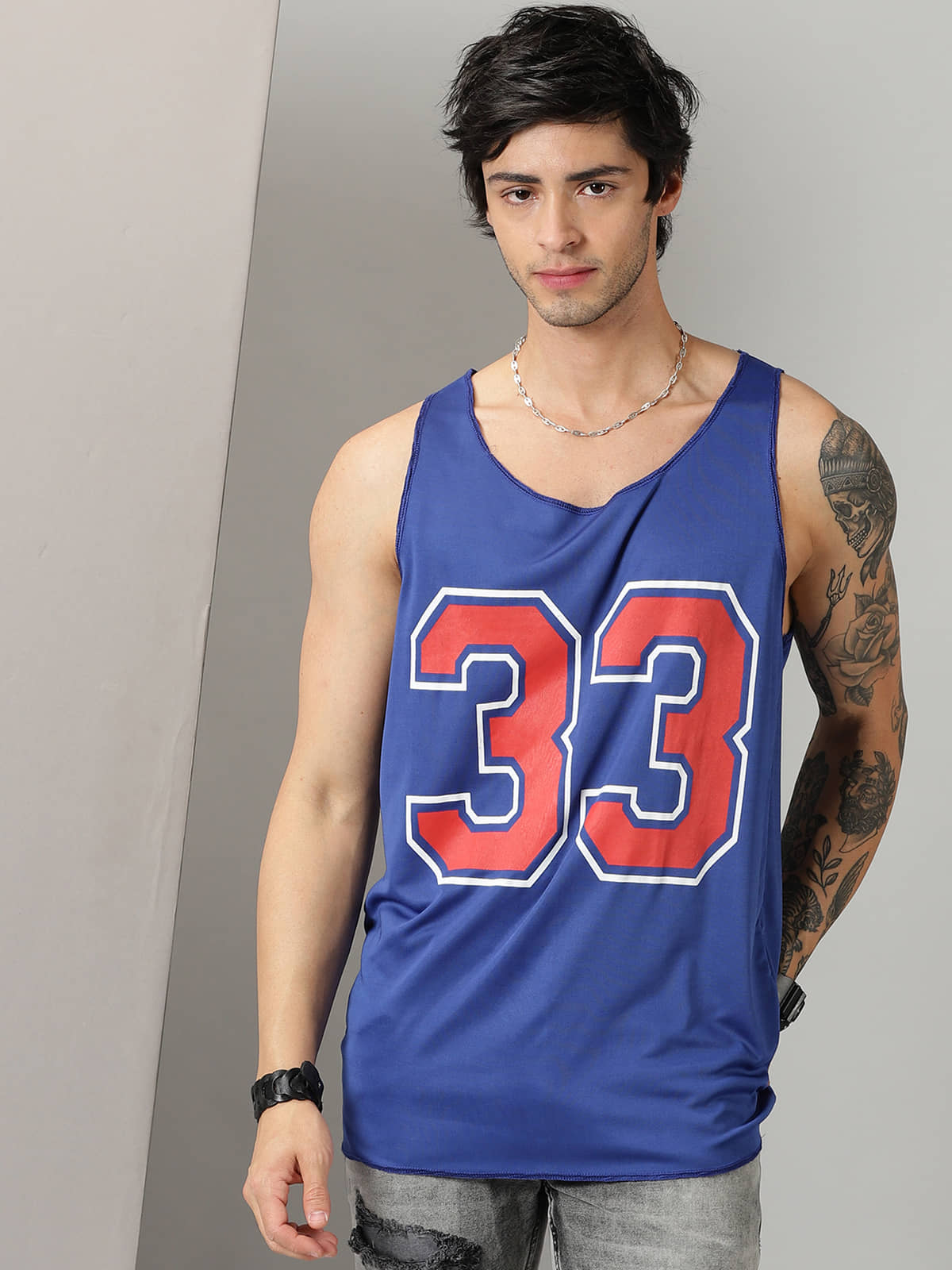 RodZen Pack of 1 Polyester Gym Vest For Men ( Blue ) - Nightwear & Loungewear | Buy online on ZillyBuy