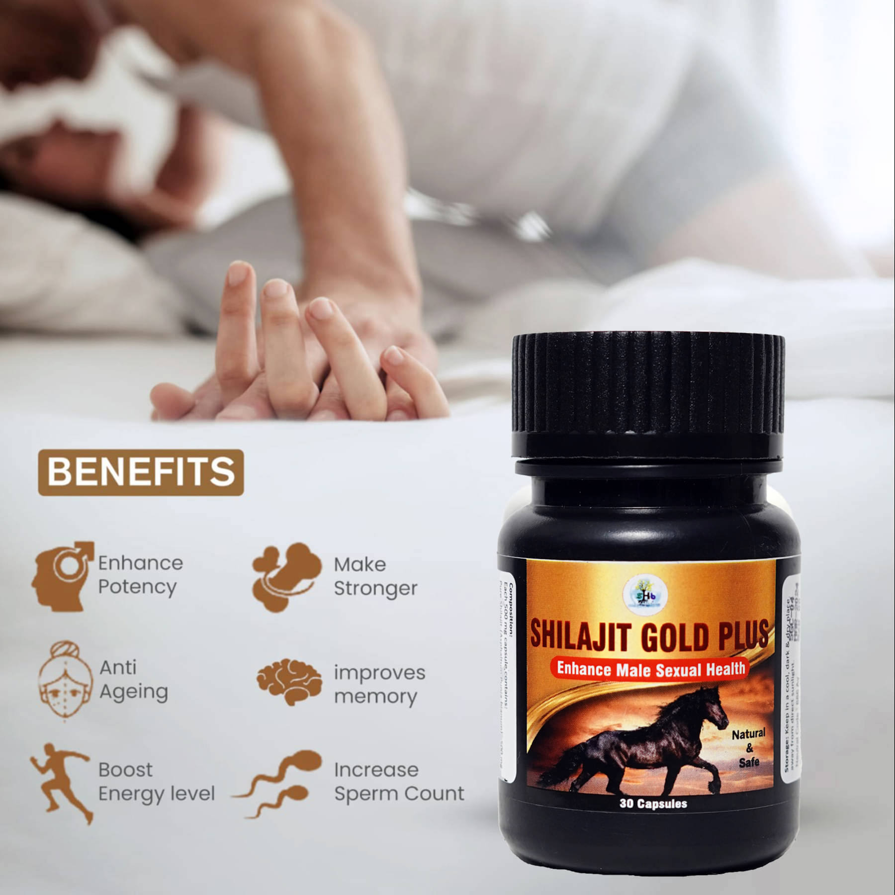     			Shilajit Gold plus | Premium Vitality | Ayurvedic Supplement 30 Capsules