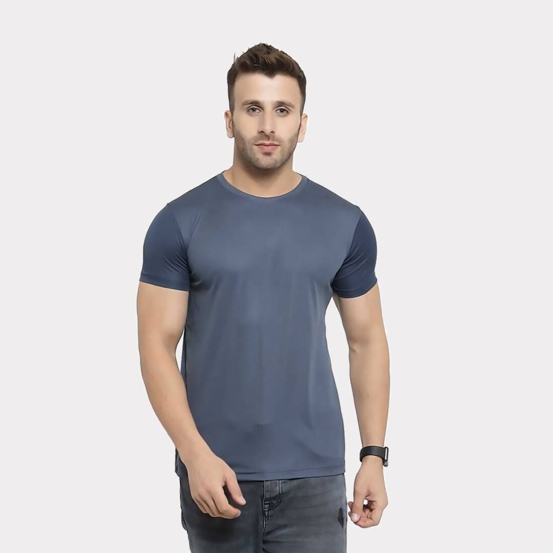 TQH Polyester Regular Fit Solid Half Sleeves Men's Round T-Shirt - Grey ( Pack of 1 ) TQH Polyester Regular Fit Solid Half Sleeves Men's Round T-Shirt - Grey ( Pack of 1 )