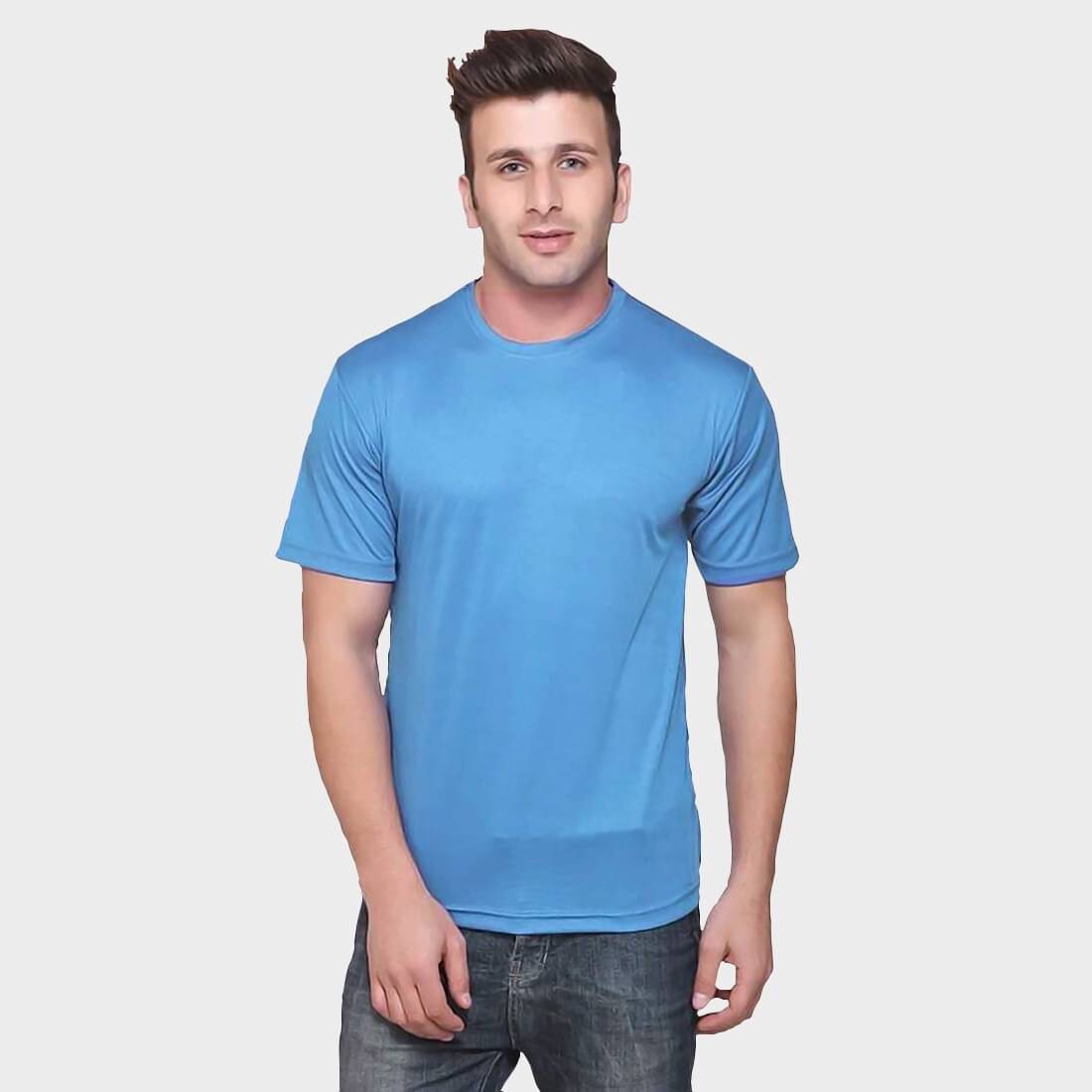 TQH Polyester Regular Fit Solid Half Sleeves Men's Round T-Shirt - Sky Blue ( Pack of 1 ) TQH Polyester Regular Fit Solid Half Sleeves Men's Round T-Shirt - Sky Blue ( Pack of 1 )