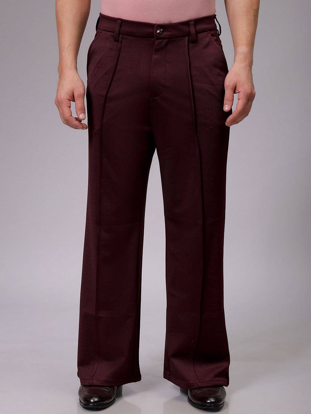     			The Indian Garage Co. Bootcut Flat Men's Chinos - Burgundy ( Pack of 1 )