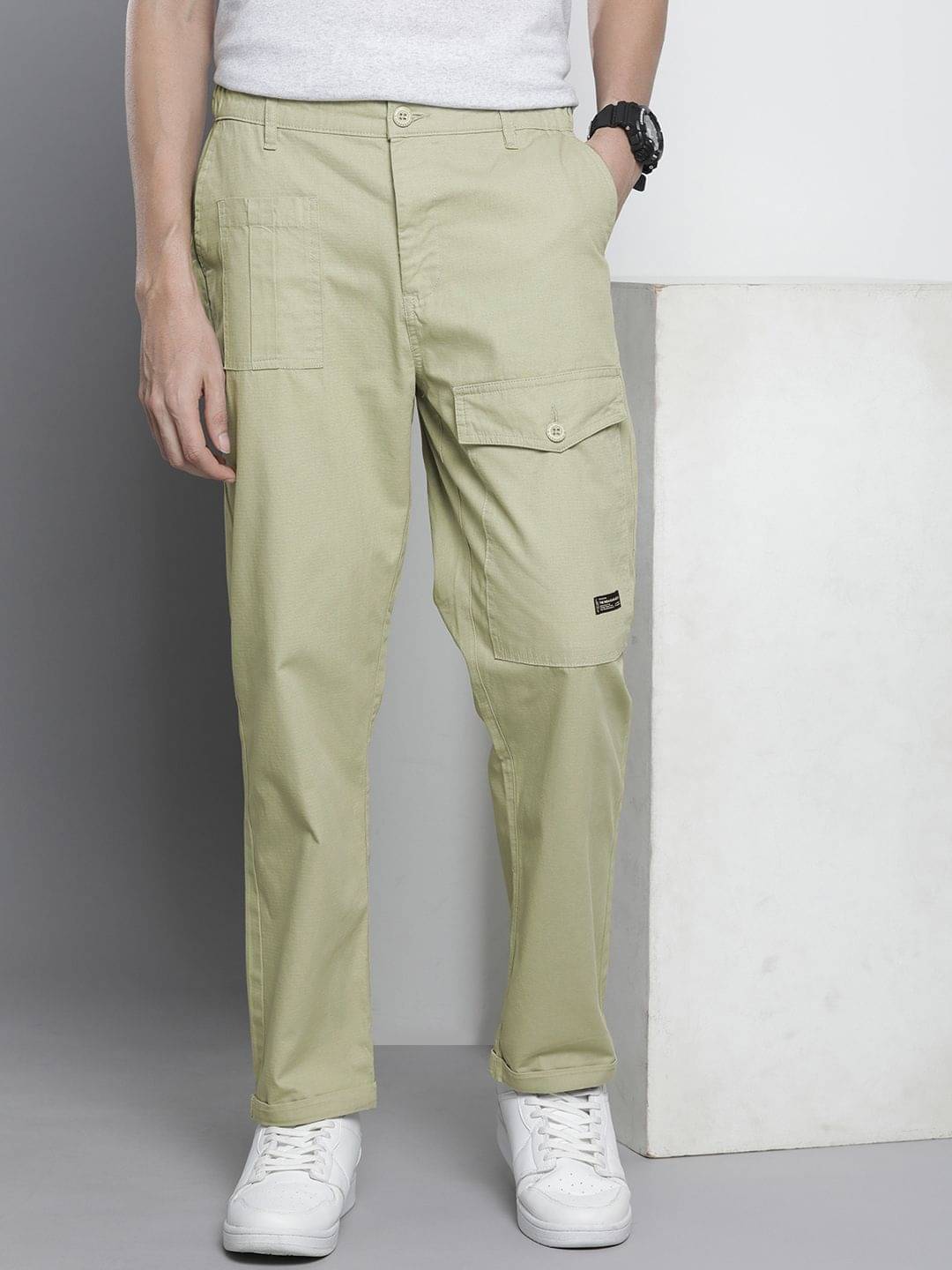     			The Indian Garage Co. Relax Flat Men's Chinos - Green ( Pack of 1 )