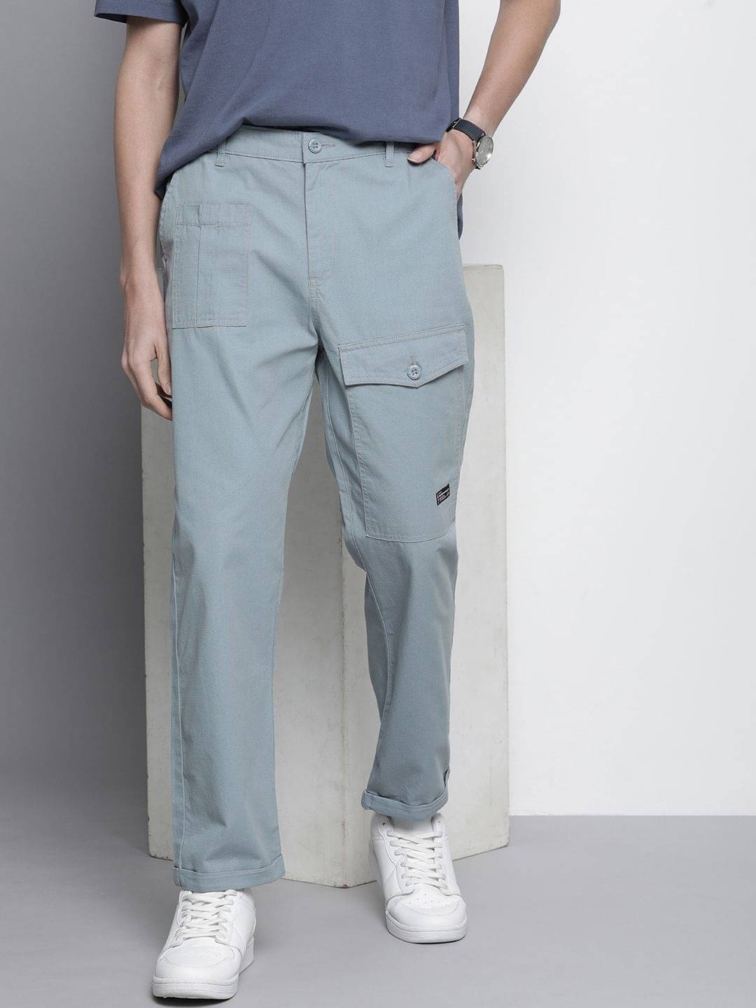     			The Indian Garage Co. Relax Flat Men's Chinos - Blue ( Pack of 1 )