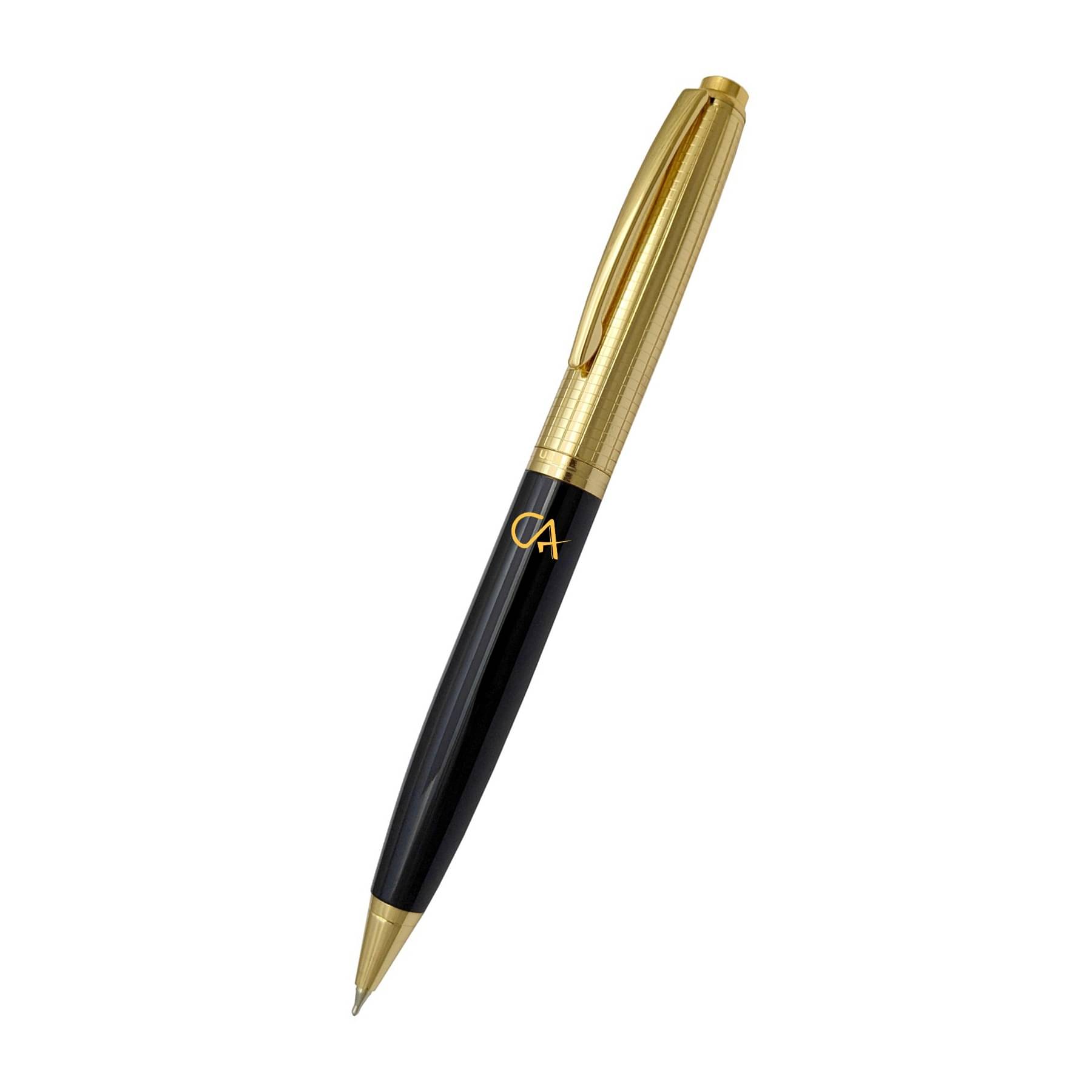 UJJi CA Logo Golden Textured Pattern Cap in Brass  Ball Pen     			UJJi CA Logo Golden Textured Pattern Cap in Brass  Ball Pen