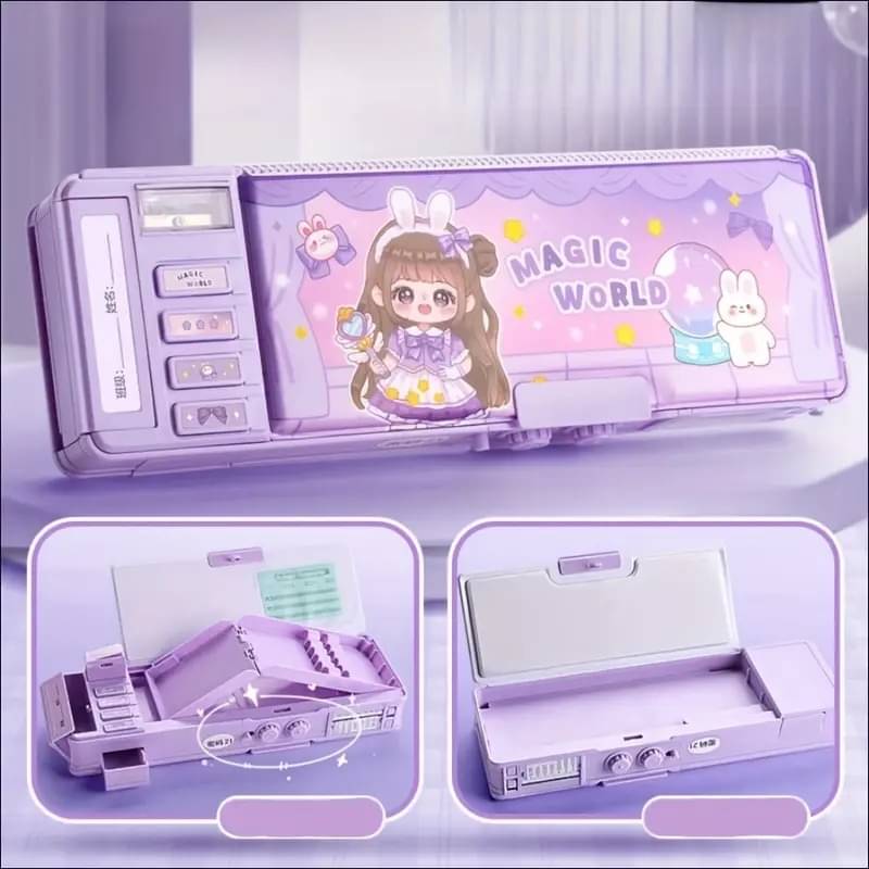 Villy Pencil Box for Boys & Girls, Plastic Password Lock Pencil Box for School Villy Pencil Box for Boys & Girls, Plastic Password Lock Pencil Box for School
