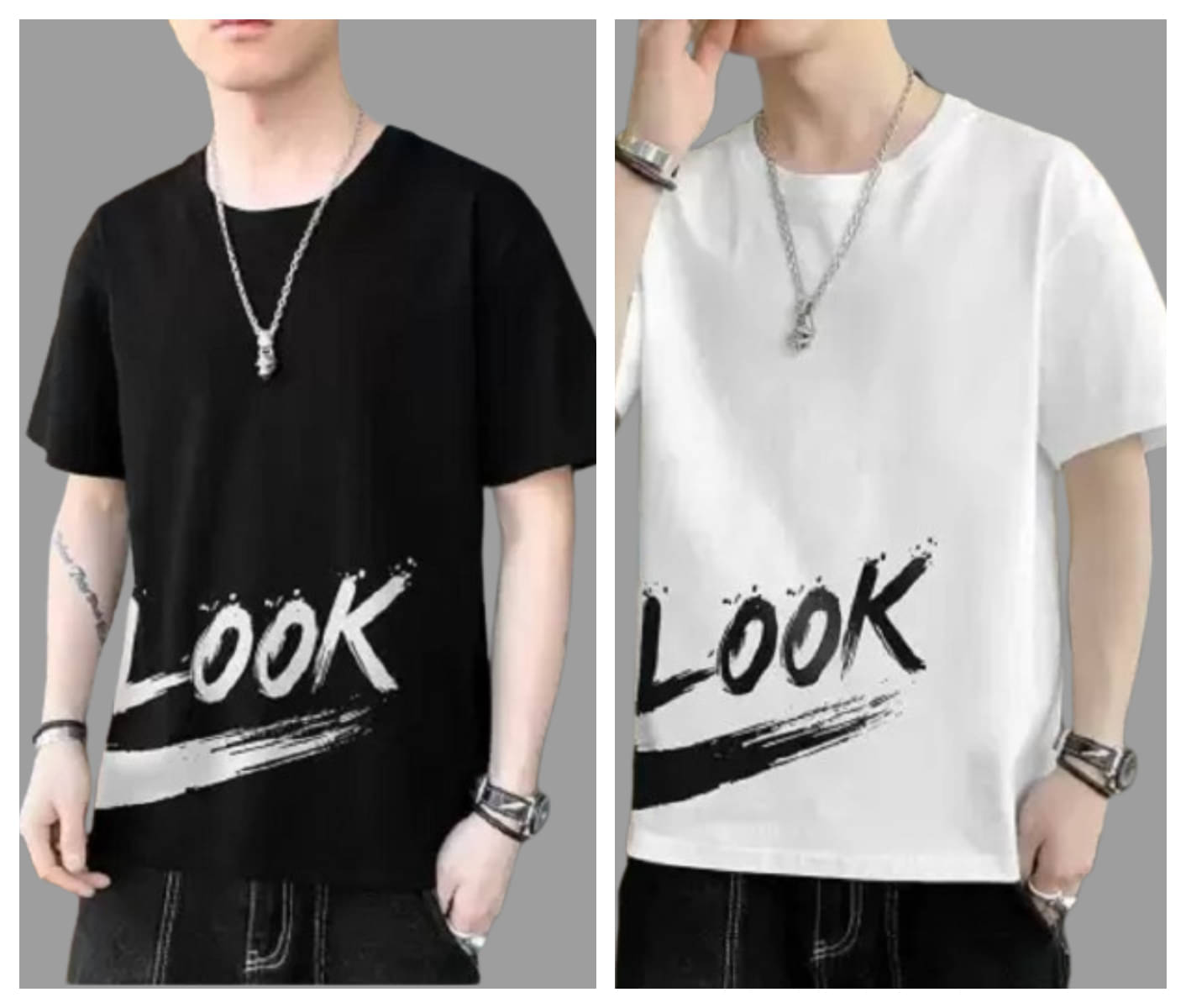 attitude start of fashion Polyester Regular Fit Printed Half Sleeves Men's Round T-Shirt - White ( Pack of 2 )     			attitude start of fashion Polyester Regular Fit Printed Half Sleeves Men's Round T-Shirt - White ( Pack of 2 )
