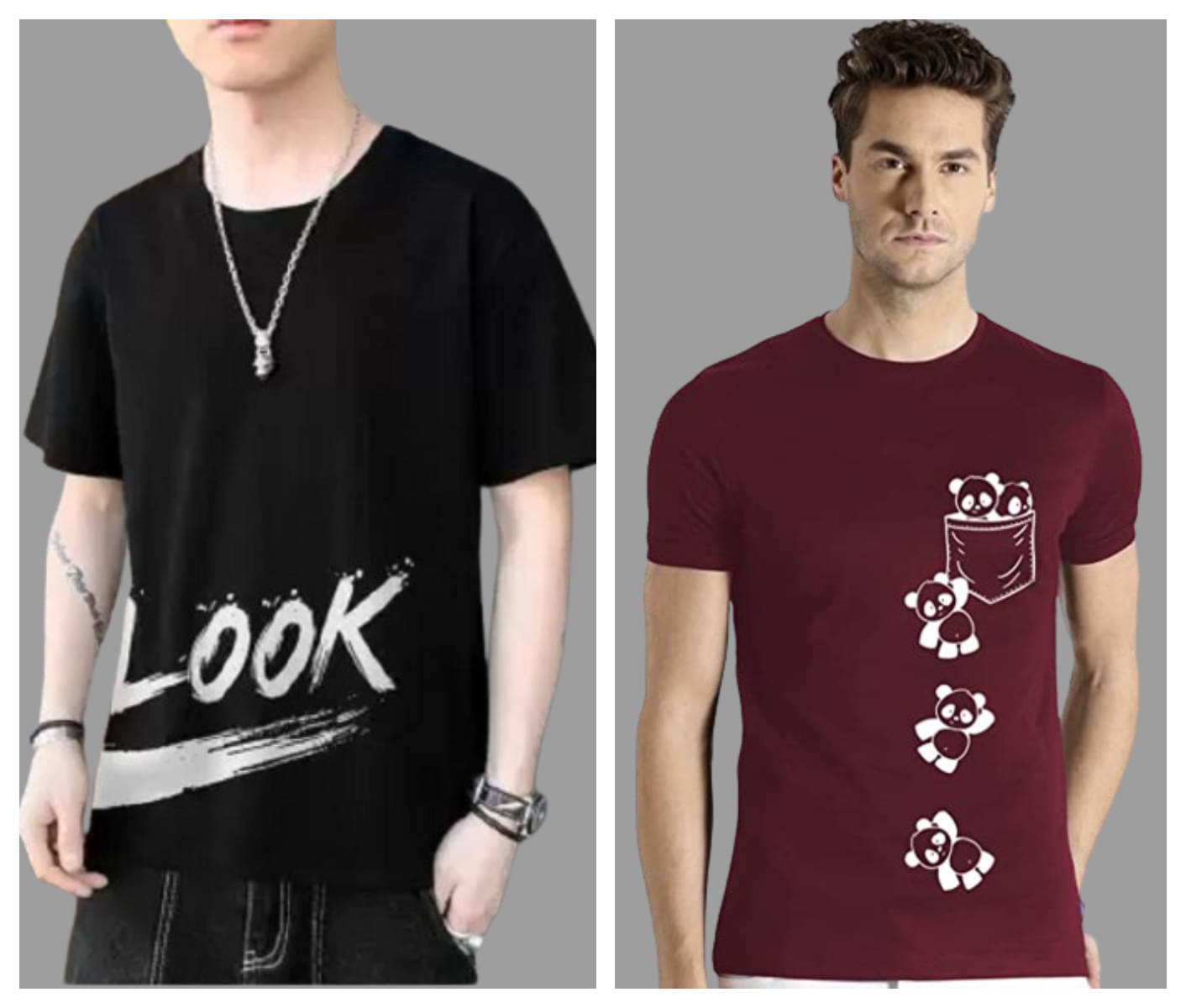attitude start of fashion Polyester Regular Fit Printed Half Sleeves Men's Round T-Shirt - Maroon ( Pack of 2 )     			attitude start of fashion Polyester Regular Fit Printed Half Sleeves Men's Round T-Shirt - Maroon ( Pack of 2 )