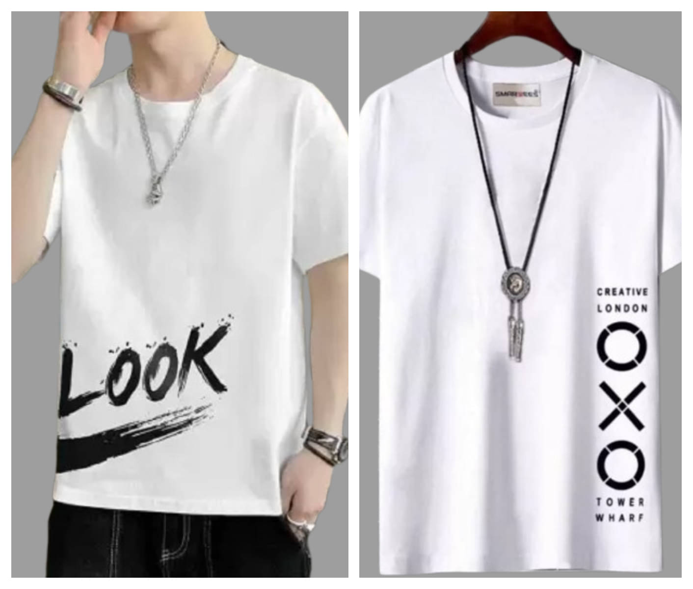 attitude start of fashion Polyester Regular Fit Printed Half Sleeves Men's Round T-Shirt - White ( Pack of 2 ) attitude start of fashion Polyester Regular Fit Printed Half Sleeves Men's Round T-Shirt - White ( Pack of 2 )