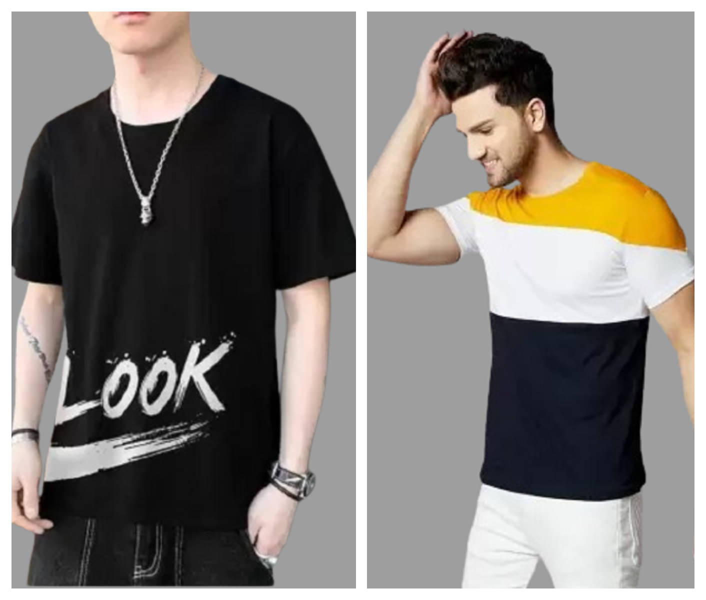 attitude start of fashion Polyester Regular Fit Printed Half Sleeves Men's Round T-Shirt - Mustard ( Pack of 2 )     			attitude start of fashion Polyester Regular Fit Printed Half Sleeves Men's Round T-Shirt - Mustard ( Pack of 2 )