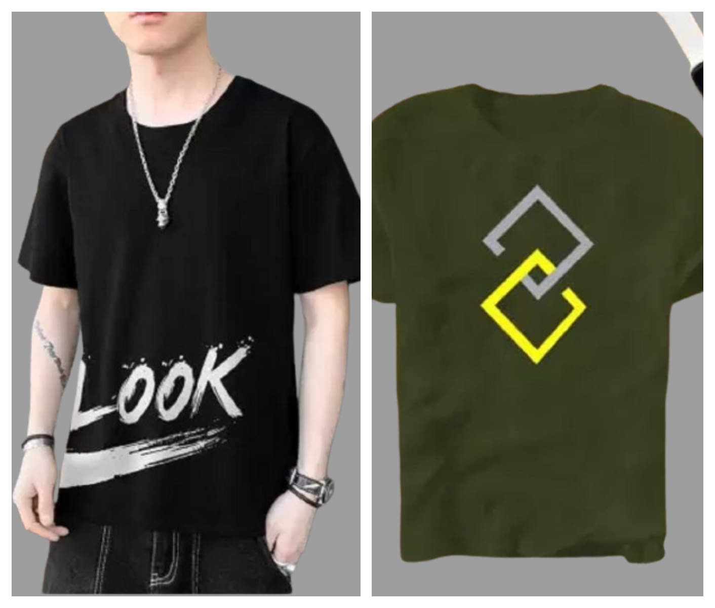 attitude start of fashion Polyester Regular Fit Printed Half Sleeves Men's Round T-Shirt - Olive ( Pack of 2 )     			attitude start of fashion Polyester Regular Fit Printed Half Sleeves Men's Round T-Shirt - Olive ( Pack of 2 )