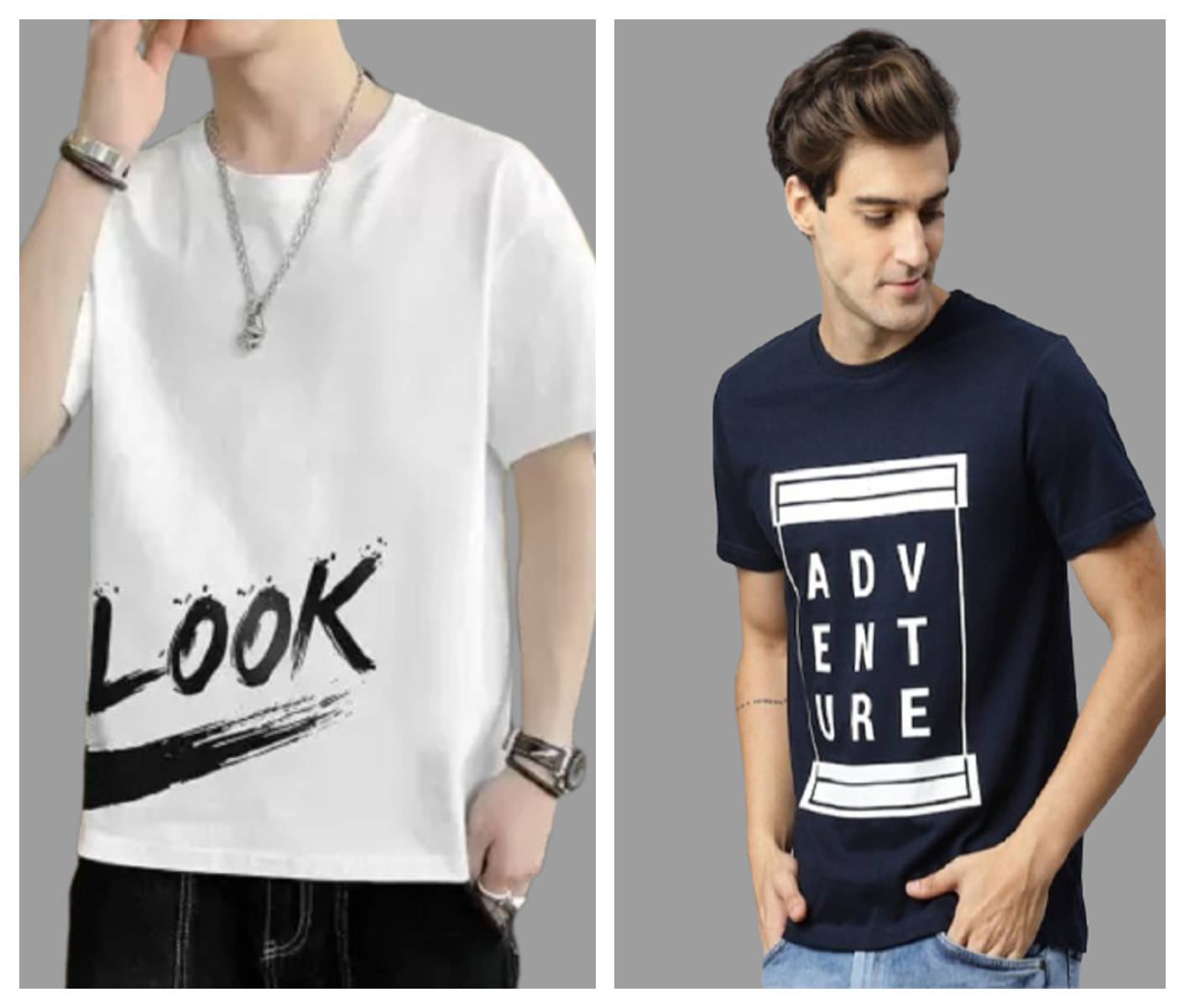 attitude start of fashion Polyester Regular Fit Printed Half Sleeves Men's Round T-Shirt - Blue ( Pack of 2 ) attitude start of fashion Polyester Regular Fit Printed Half Sleeves Men's Round T-Shirt - Blue ( Pack of 2 )