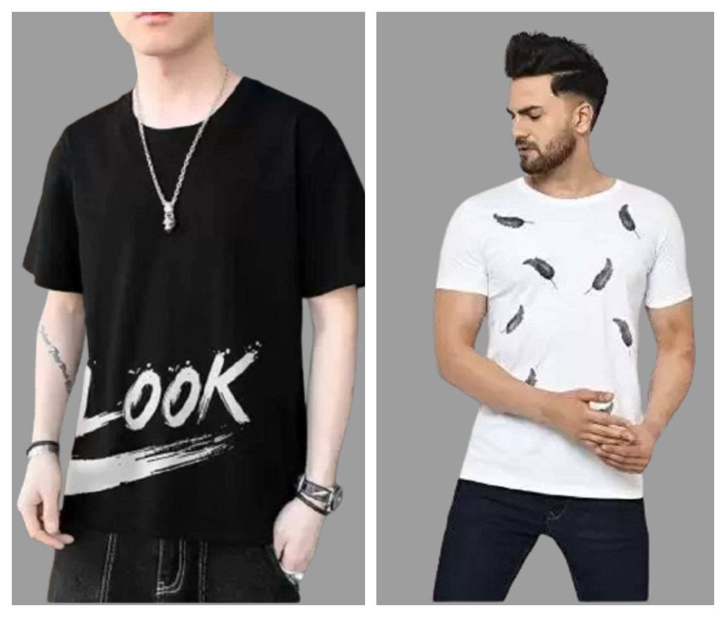 attitude start of fashion Polyester Regular Fit Printed Half Sleeves Men's Round T-Shirt - White ( Pack of 2 ) attitude start of fashion Polyester Regular Fit Printed Half Sleeves Men's Round T-Shirt - White ( Pack of 2 )