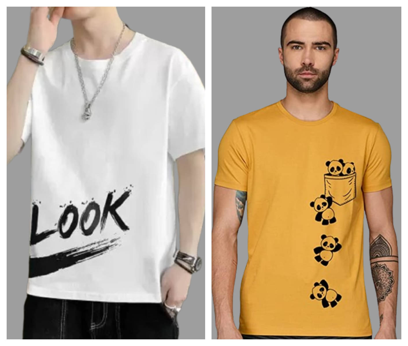 attitude start of fashion Polyester Regular Fit Printed Half Sleeves Men's Round T-Shirt - Mustard ( Pack of 2 )     			attitude start of fashion Polyester Regular Fit Printed Half Sleeves Men's Round T-Shirt - Mustard ( Pack of 2 )