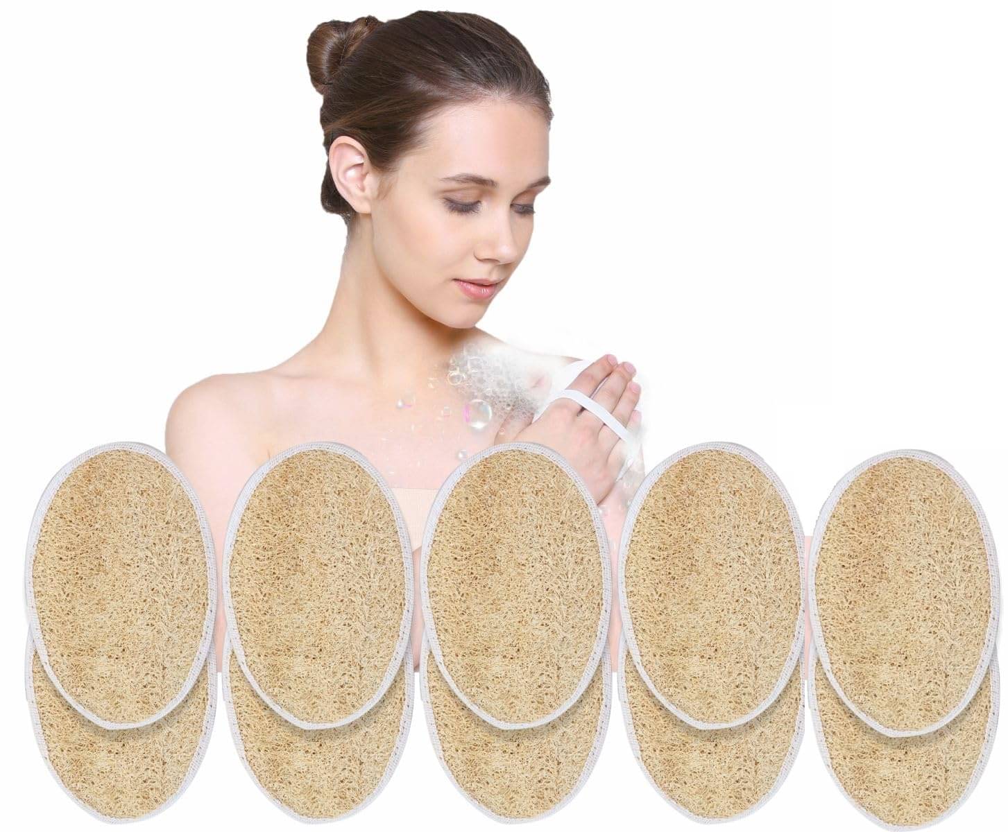     			growbasket Natural Loofah Bath Sponge Yellow Pack of 10