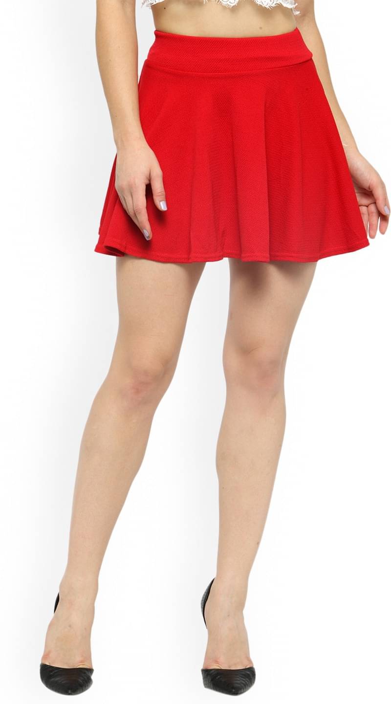 ADOKEDO Red Polyester Women's Flared Skirt ( Pack of 1 ) ADOKEDO Red Polyester Women's Flared Skirt ( Pack of 1 )