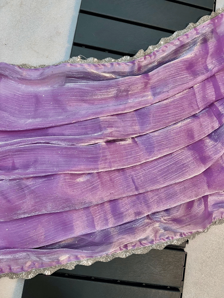 Aika Net Embellished Saree With Unstitched Blouse Piece ( Lavender ) Aika Net Embellished Saree With Unstitched Blouse Piece ( Lavender )