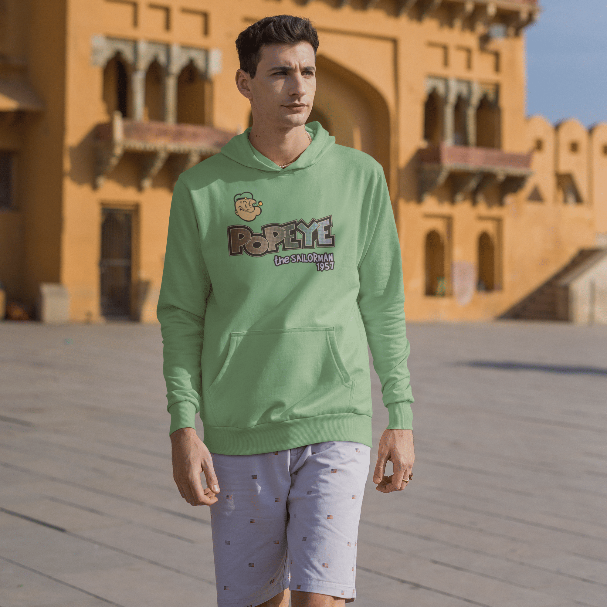    			BICHARA Polyester Hooded Men's Sweatshirt - Green ( Pack of 1 )