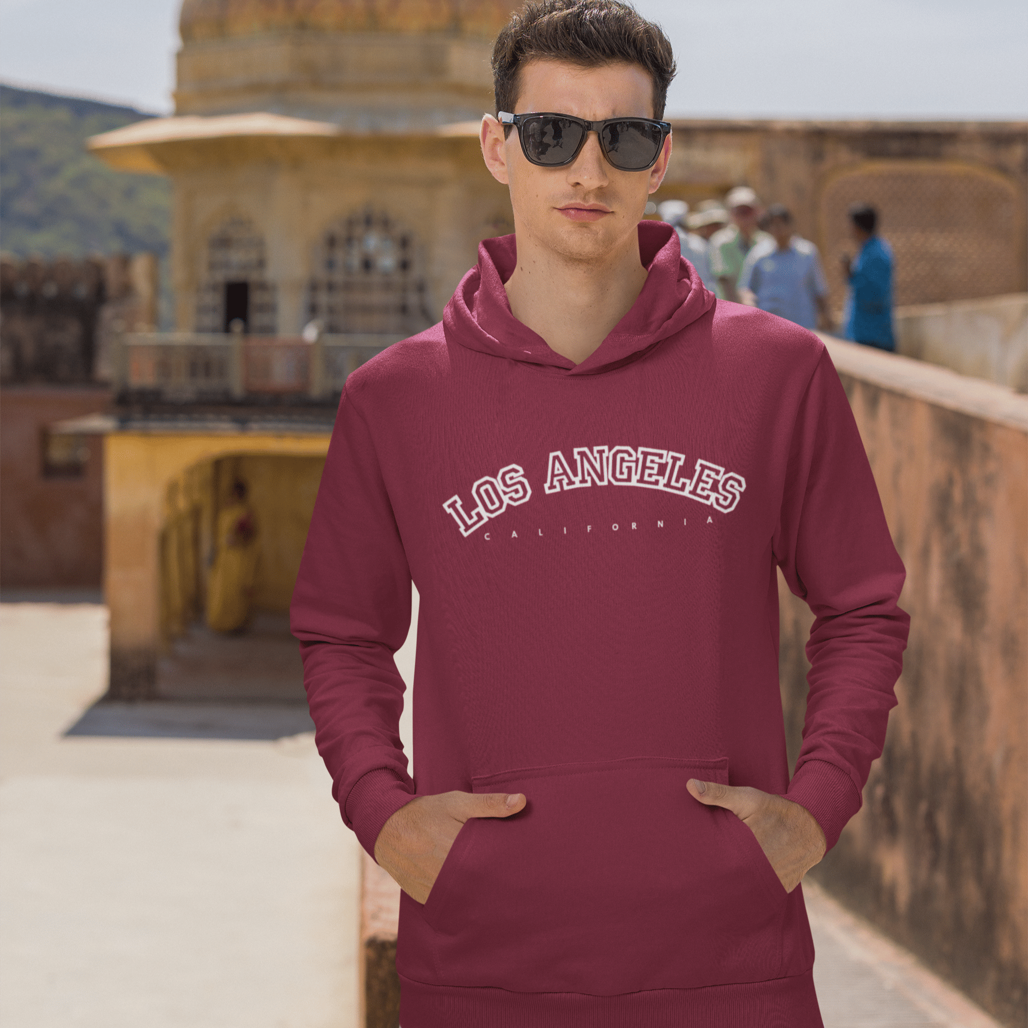     			BICHARA Polyester Hooded Men's Sweatshirt - Maroon ( Pack of 1 )