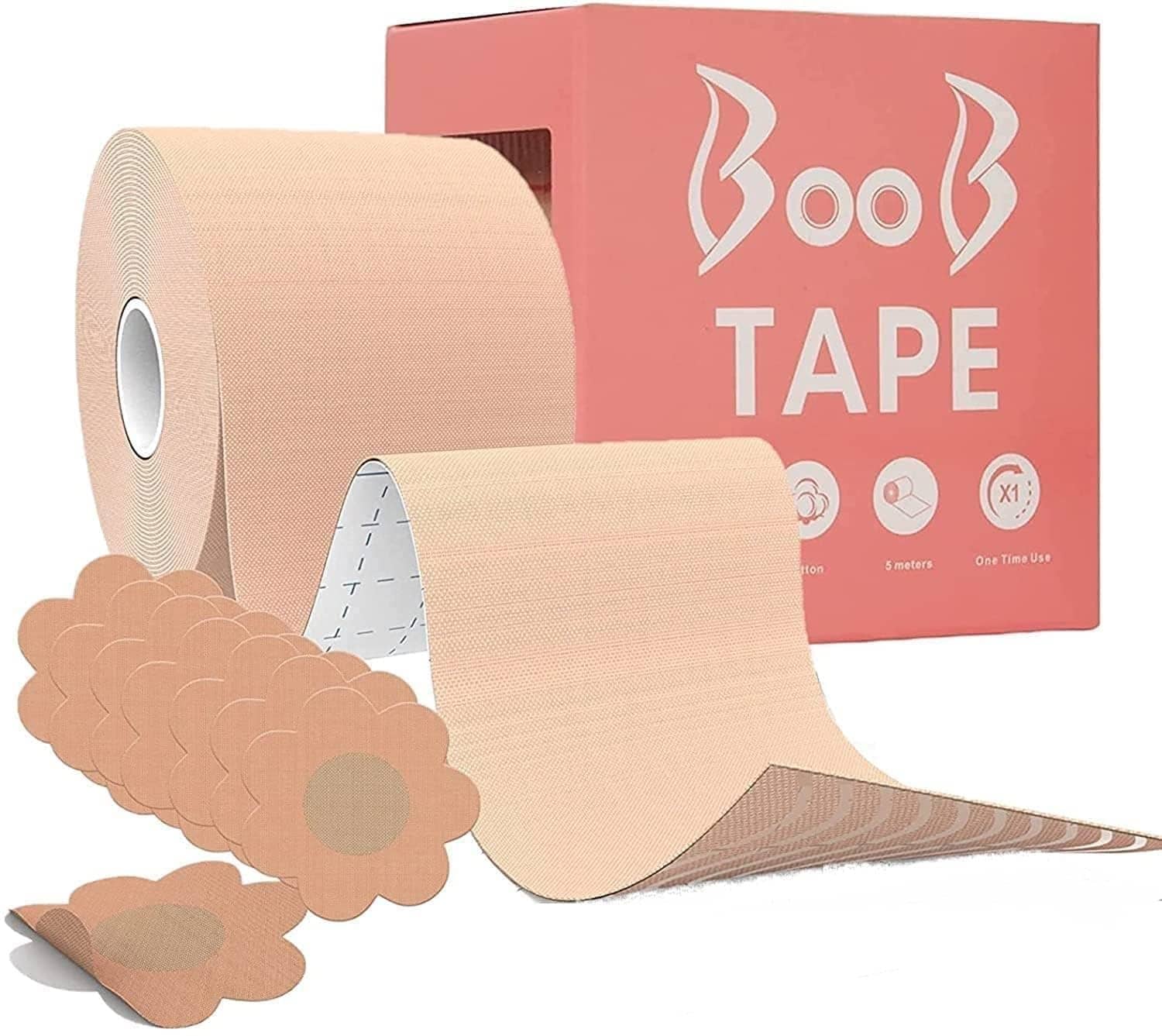 Breast Shaper & Lifter Boob Tape with 10 Nipple Pasties for Women Push Up & Lifting Breast Tape Breast Lift Bra Tape for Breast Lift Double Sided Sticky Body Tape